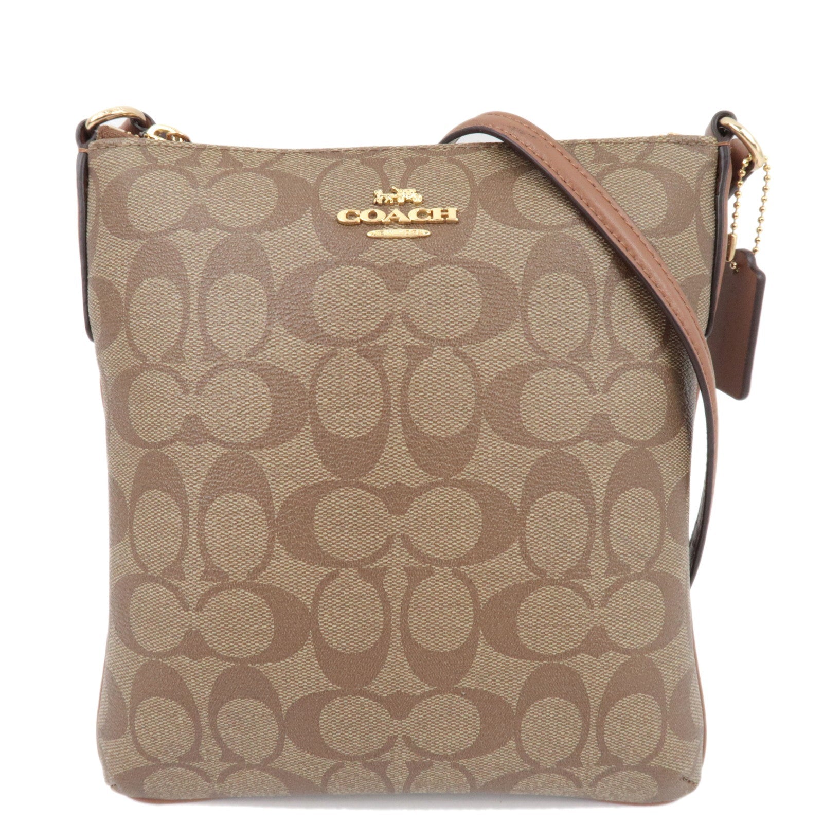 COACH Signature Shoulder Bag PVC Leather Beige Brown F5830981859