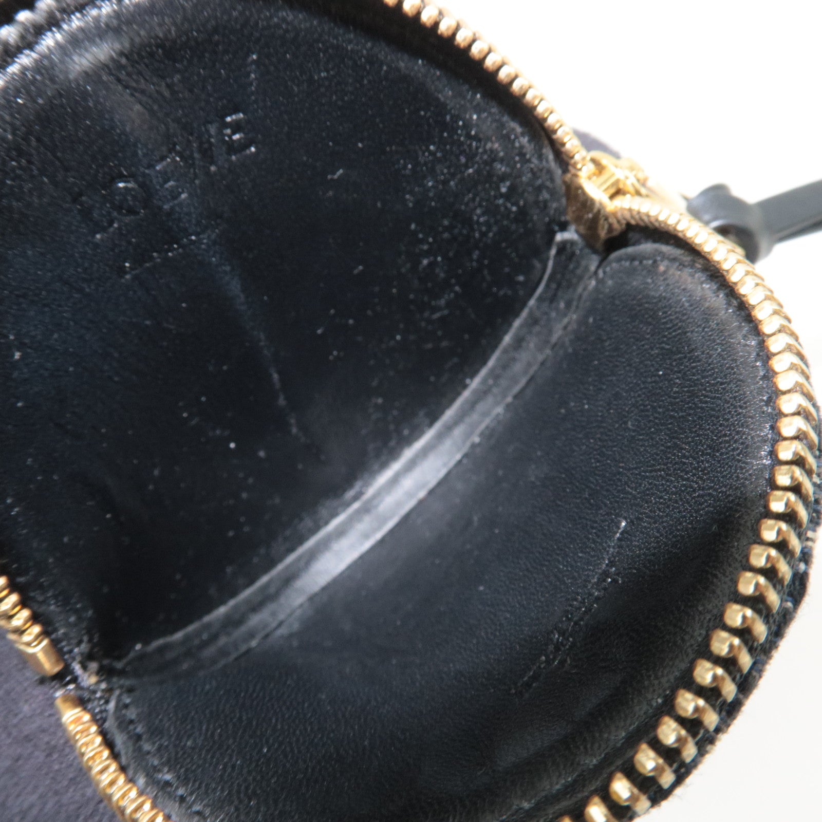 LOEWE Anagram Cookie Charm Coin Case Jacquard Calfskin Navy Black *Box, Dust bag