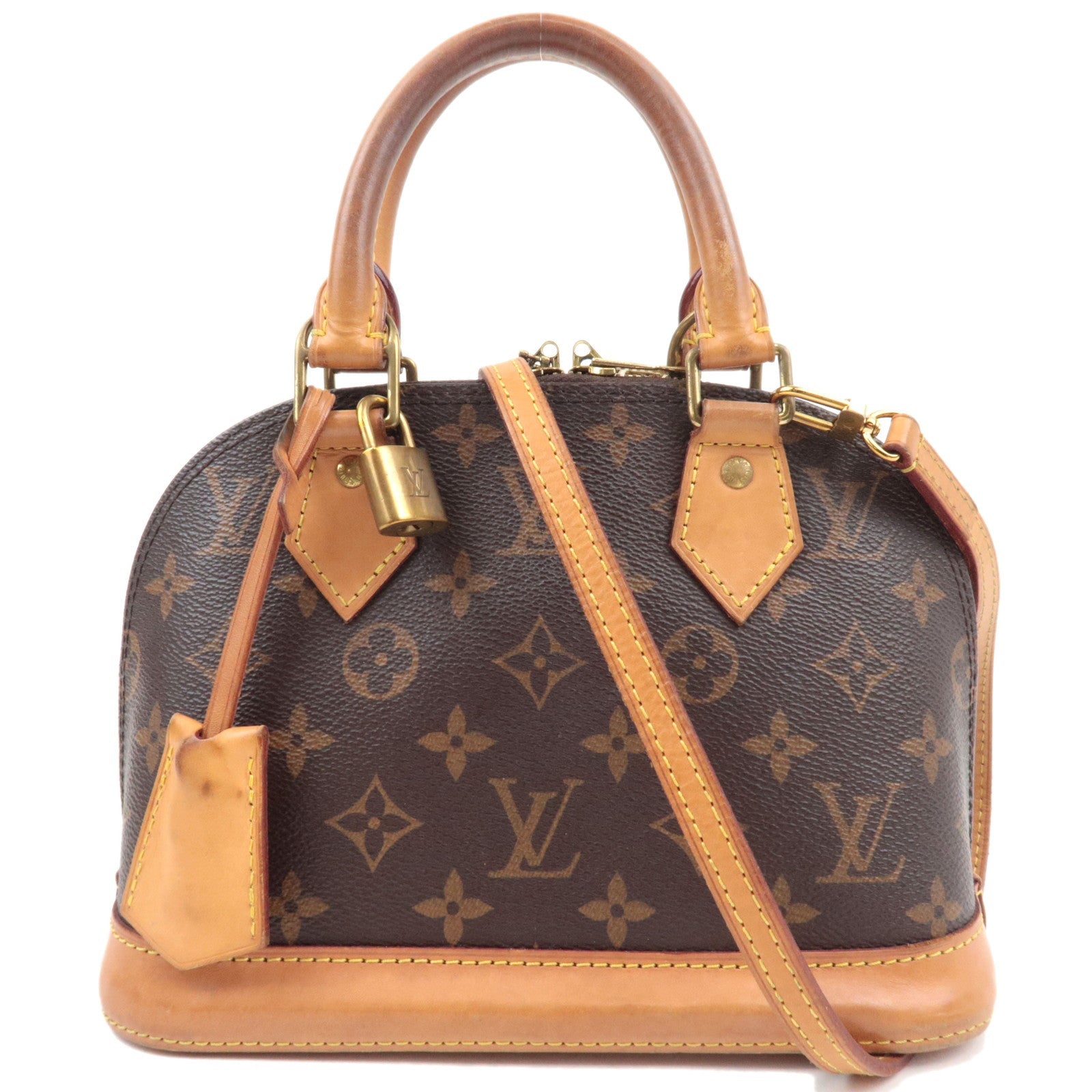 Louis Vuitton Monogram Alma BB 2Way Bag M53152 RFID *Strap, Key Lock, Clochette81889