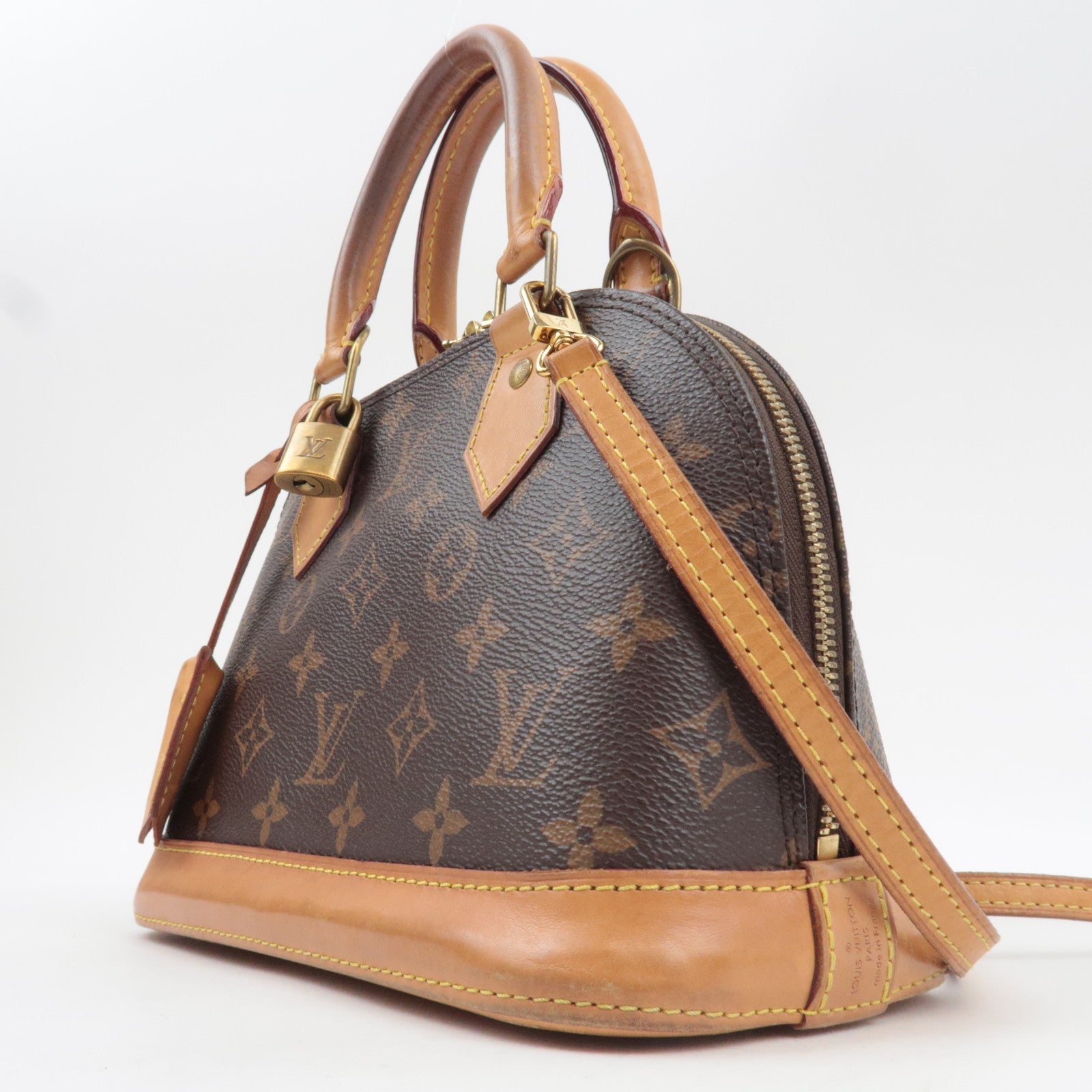 Louis Vuitton Monogram Alma BB 2Way Bag M53152 RFID *Strap, Key Lock, Clochette
