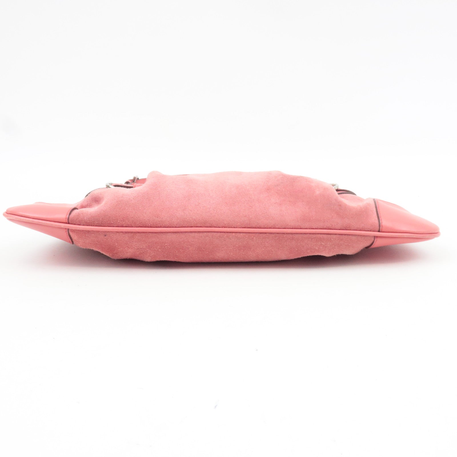 Ferragamo Gancini Shoulder Bag Suede Leather Pink