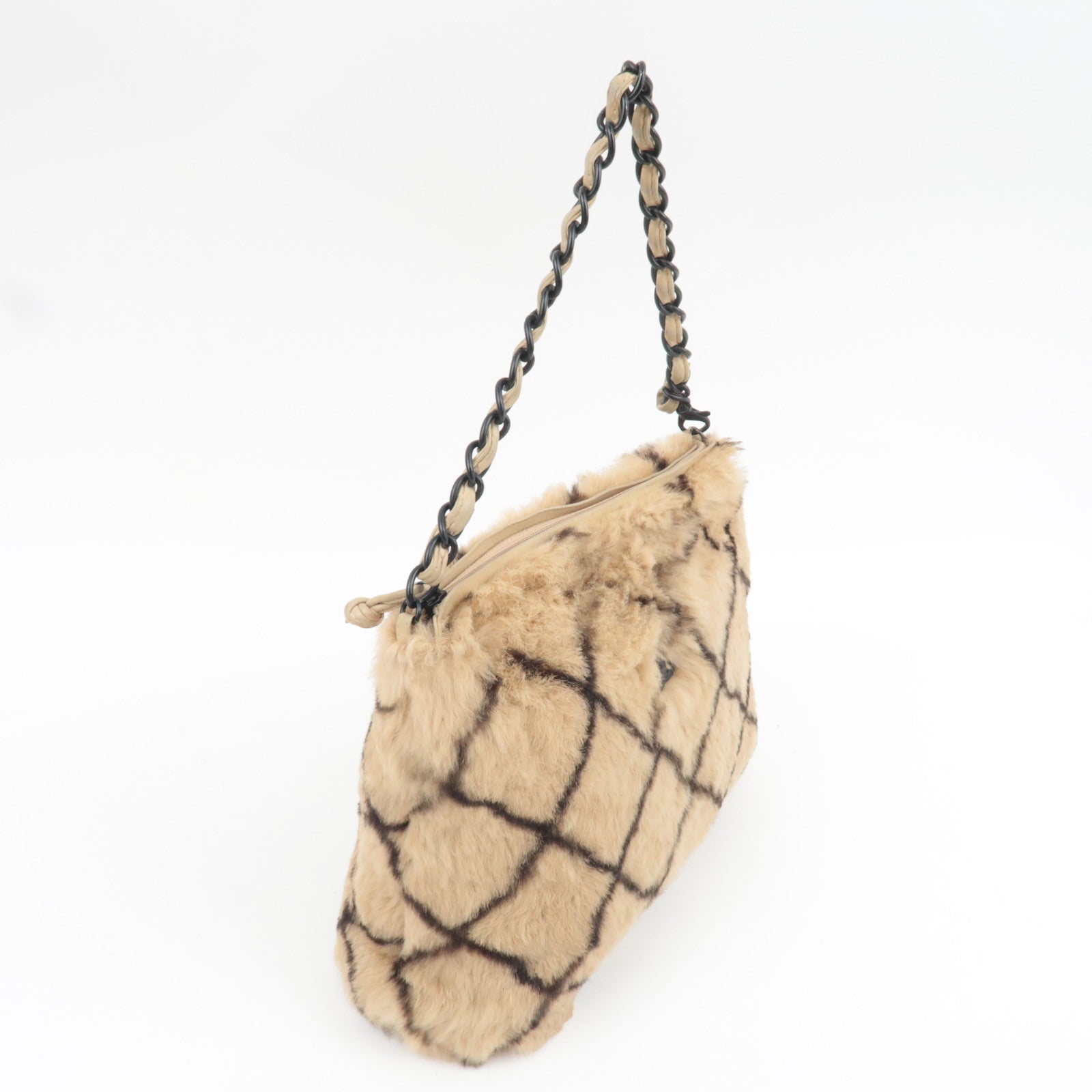 CHANEL Matelasse Chain Shoulder Bag Lapin Beige 7035719 *G card