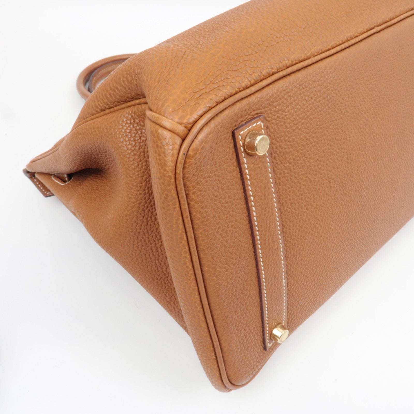 Hermes Birkin 35 □I Stamp (2005) Handbag Taurillon Clemence Gold *Dust bag, Key Lock, Clochette