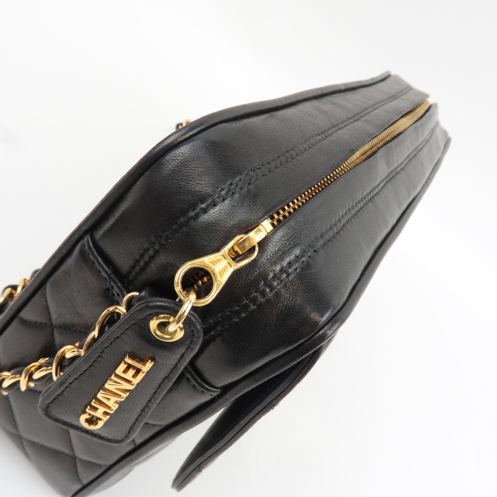 CHANEL Matelasse Chain Shoulder Bag Lambskin Black Gold HDW *Dust bag, G Card