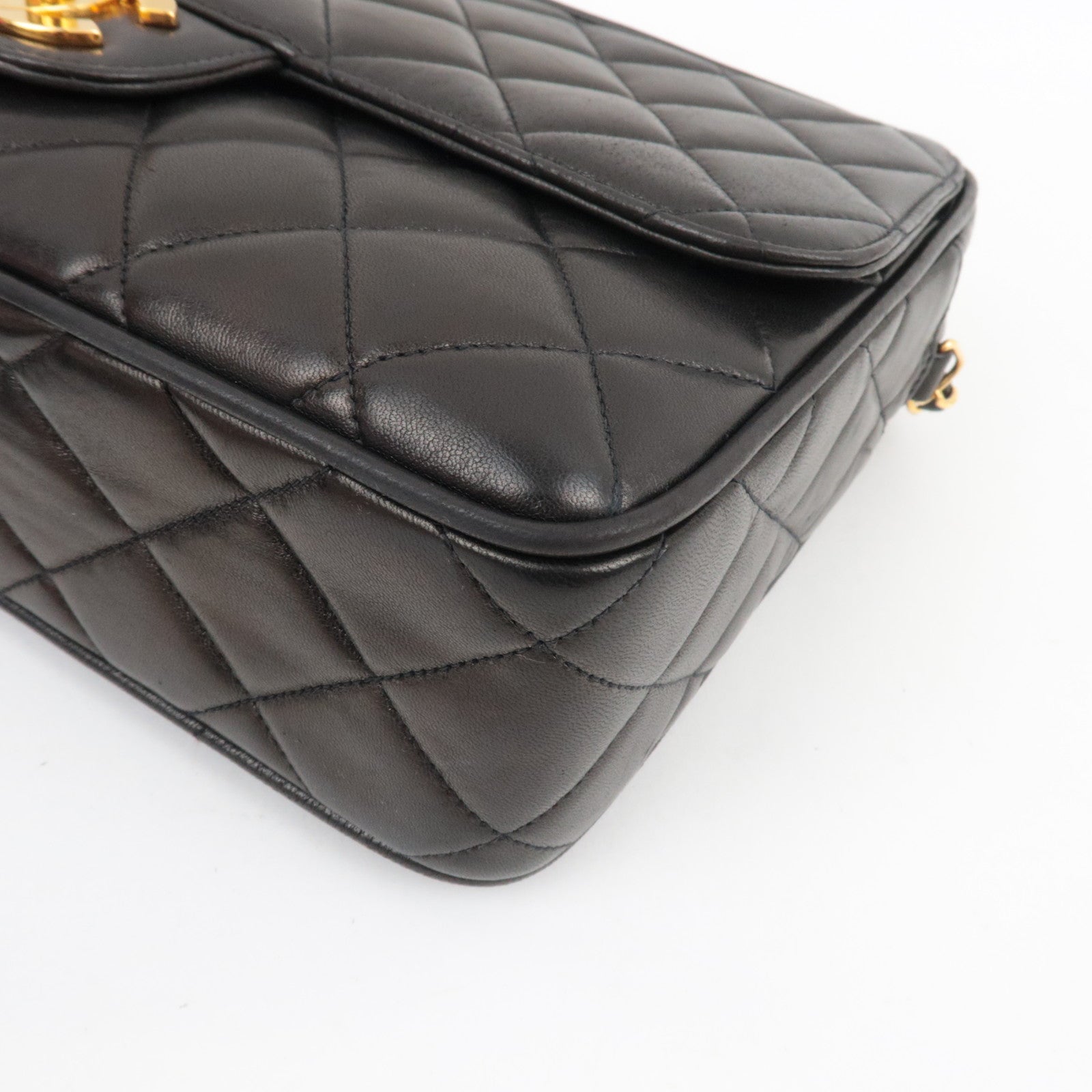 CHANEL Matelasse Chain Shoulder Bag Lambskin Black Gold HDW *Dust bag, G Card