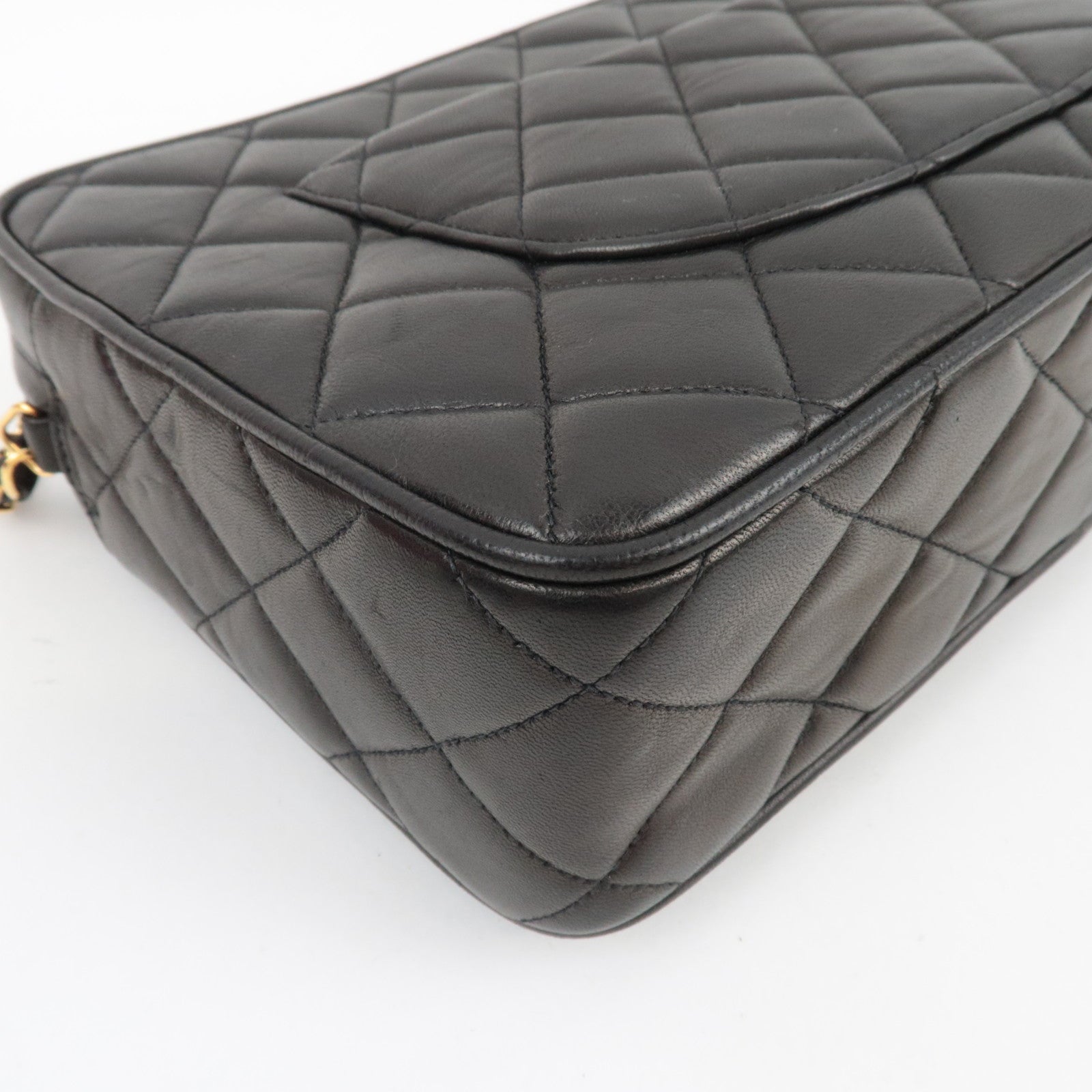 CHANEL Matelasse Chain Shoulder Bag Lambskin Black Gold HDW *Dust bag, G Card