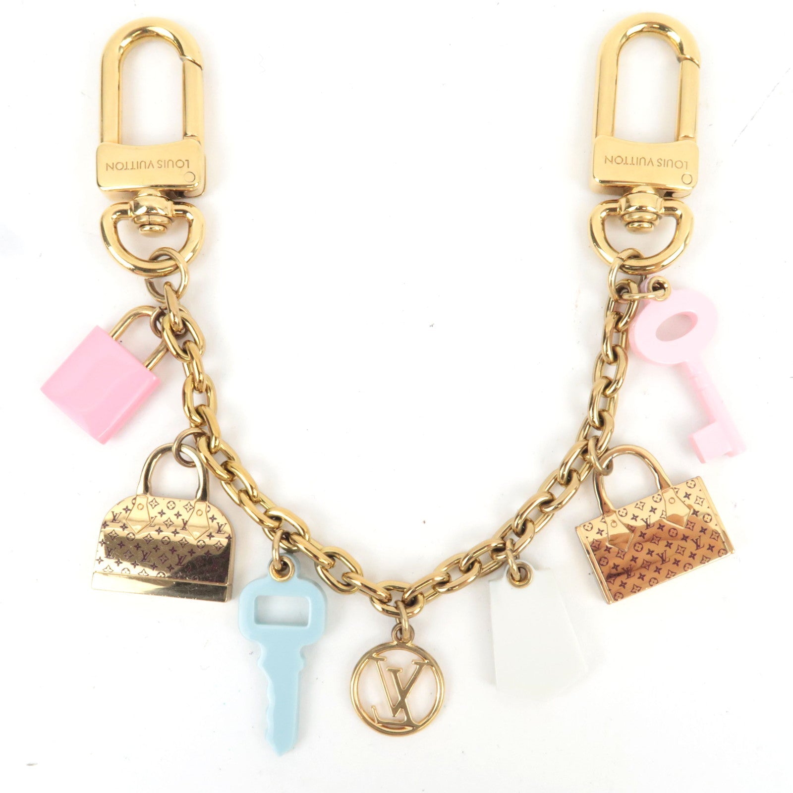 Louis Vuitton Chain Iconics Bag Charm Metal Gold M01372