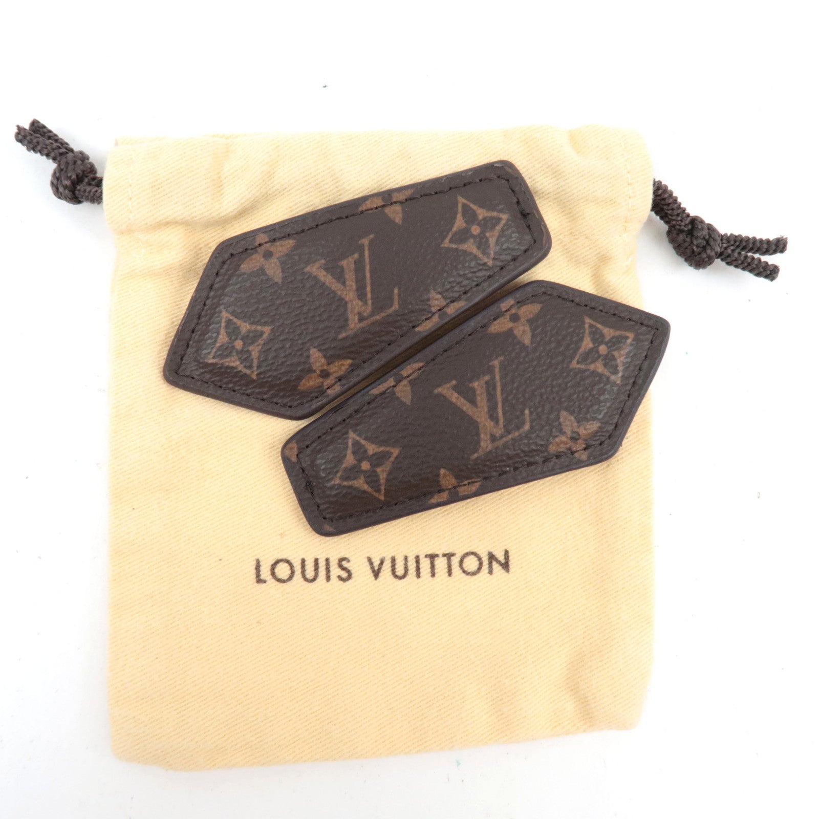 Louis Vuitton Monogram Set Of 2 LV Backstage Hair Clip M01443 AK2243 *Dust bag