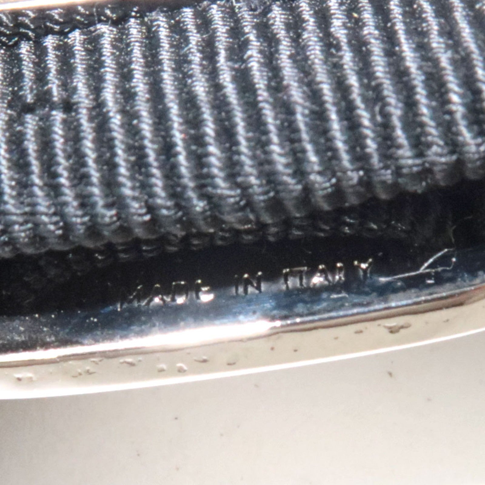 Ferragamo Vara Ribbon Barrette Hair Clip Cotton Nylon Black Silver HDW