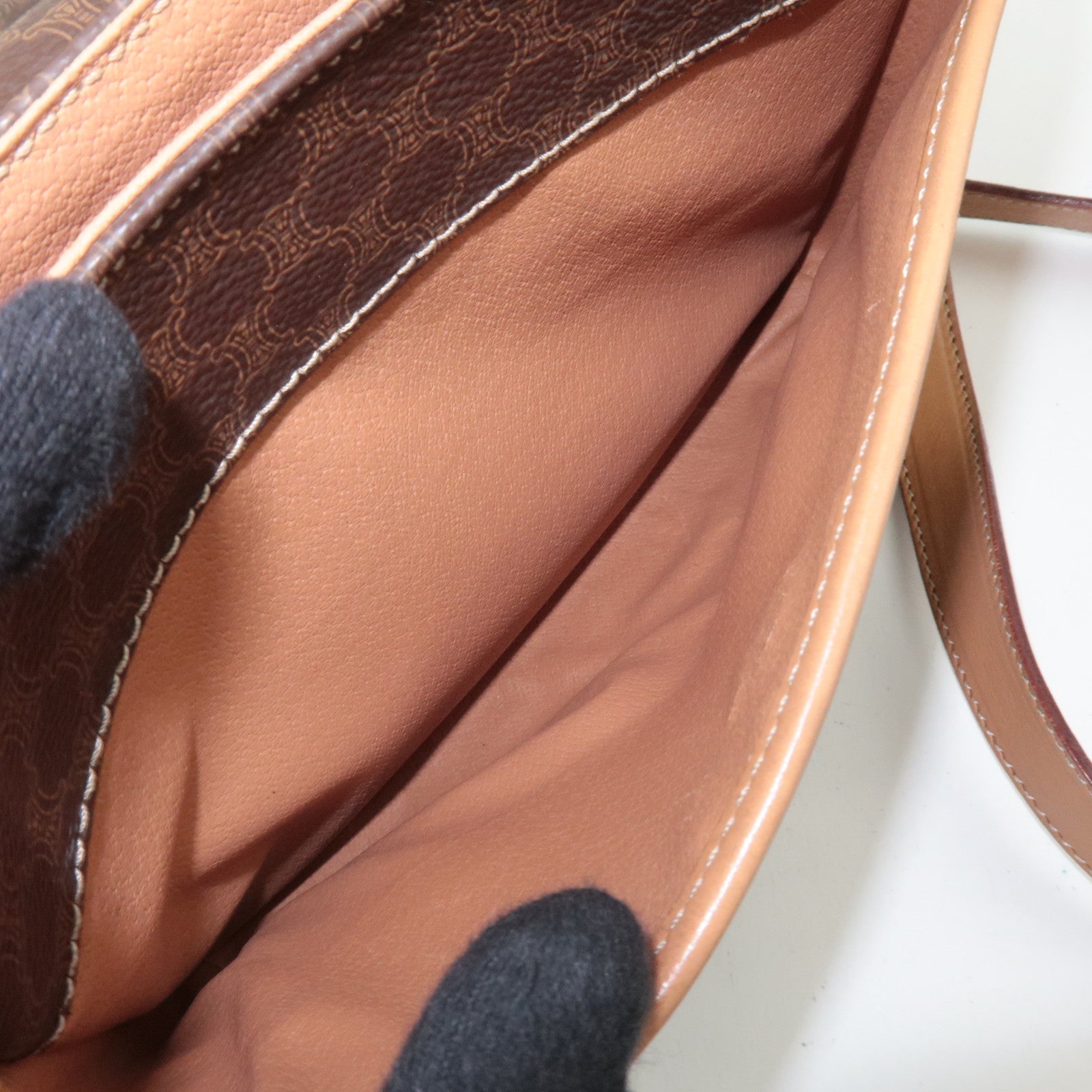 CELINE Macadam Shoulder Bag PVC Leather Brown