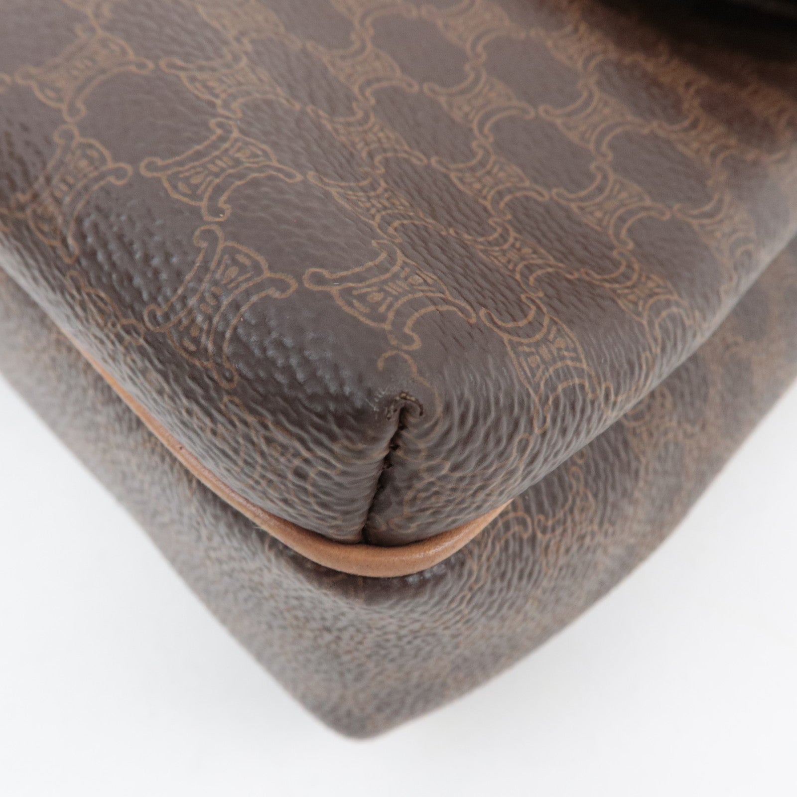 CELINE Macadam Shoulder Bag PVC Leather Brown