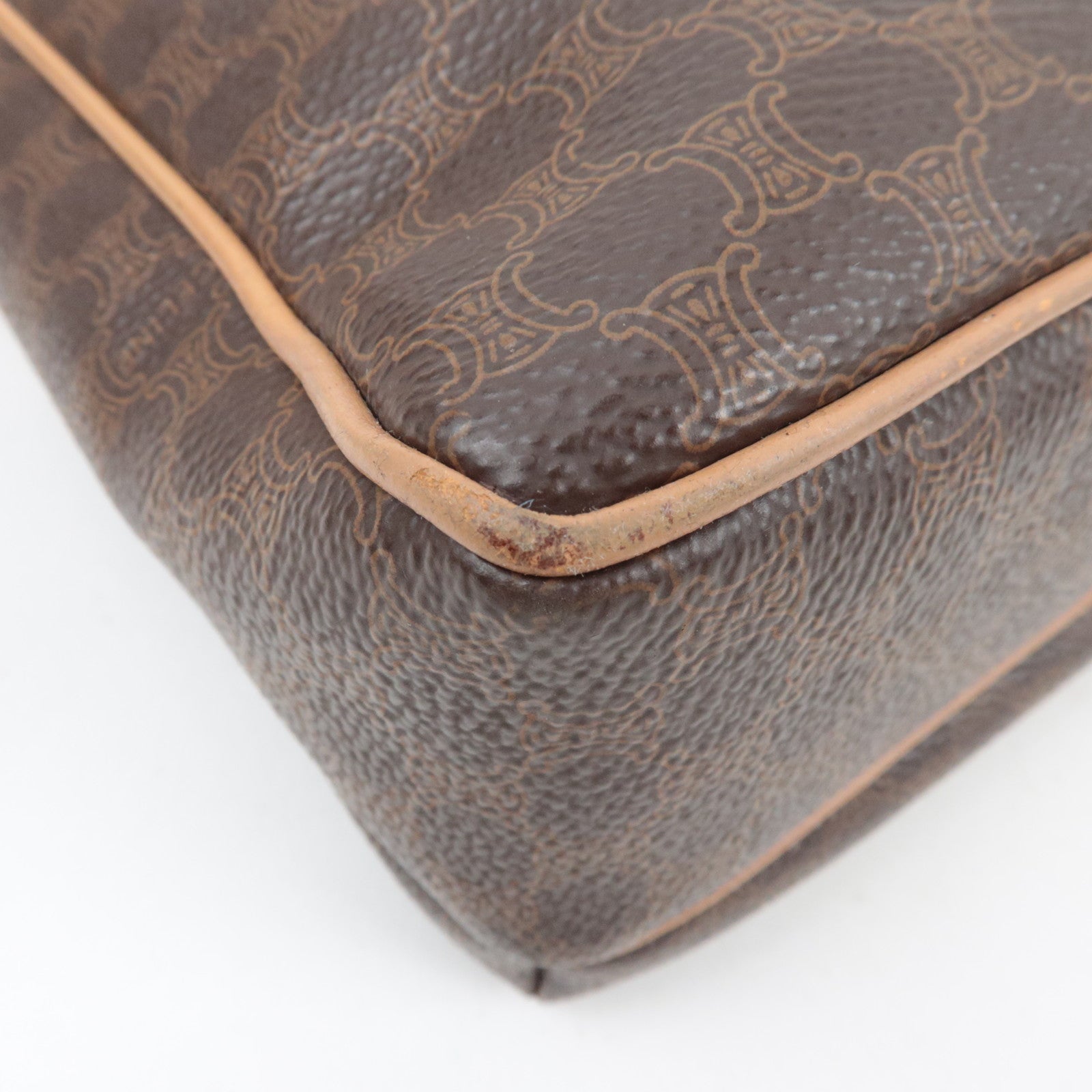 CELINE Macadam Shoulder Bag PVC Leather Brown