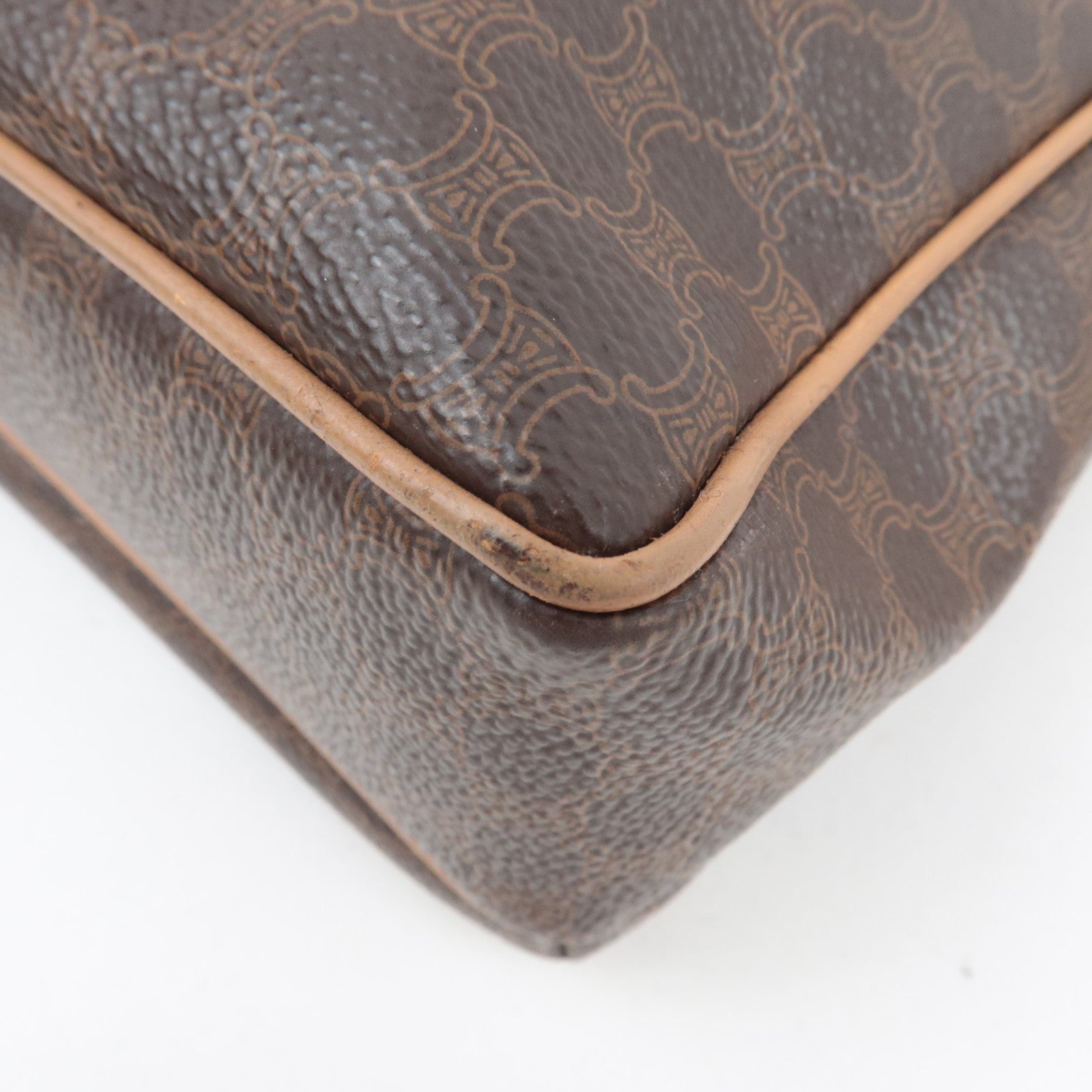 CELINE Macadam Shoulder Bag PVC Leather Brown