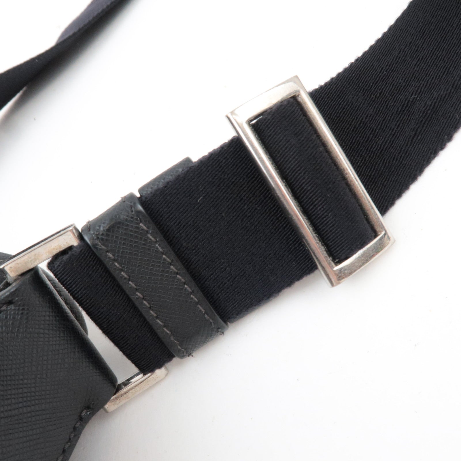 PRADA Shoulder Bag Nylon Leather Black