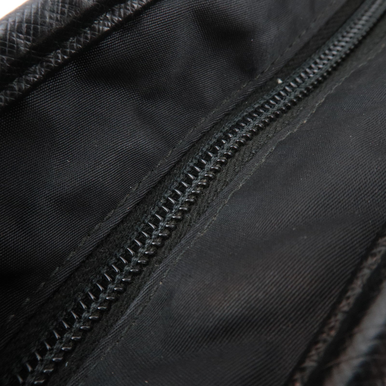 PRADA Shoulder Bag Nylon Leather Black