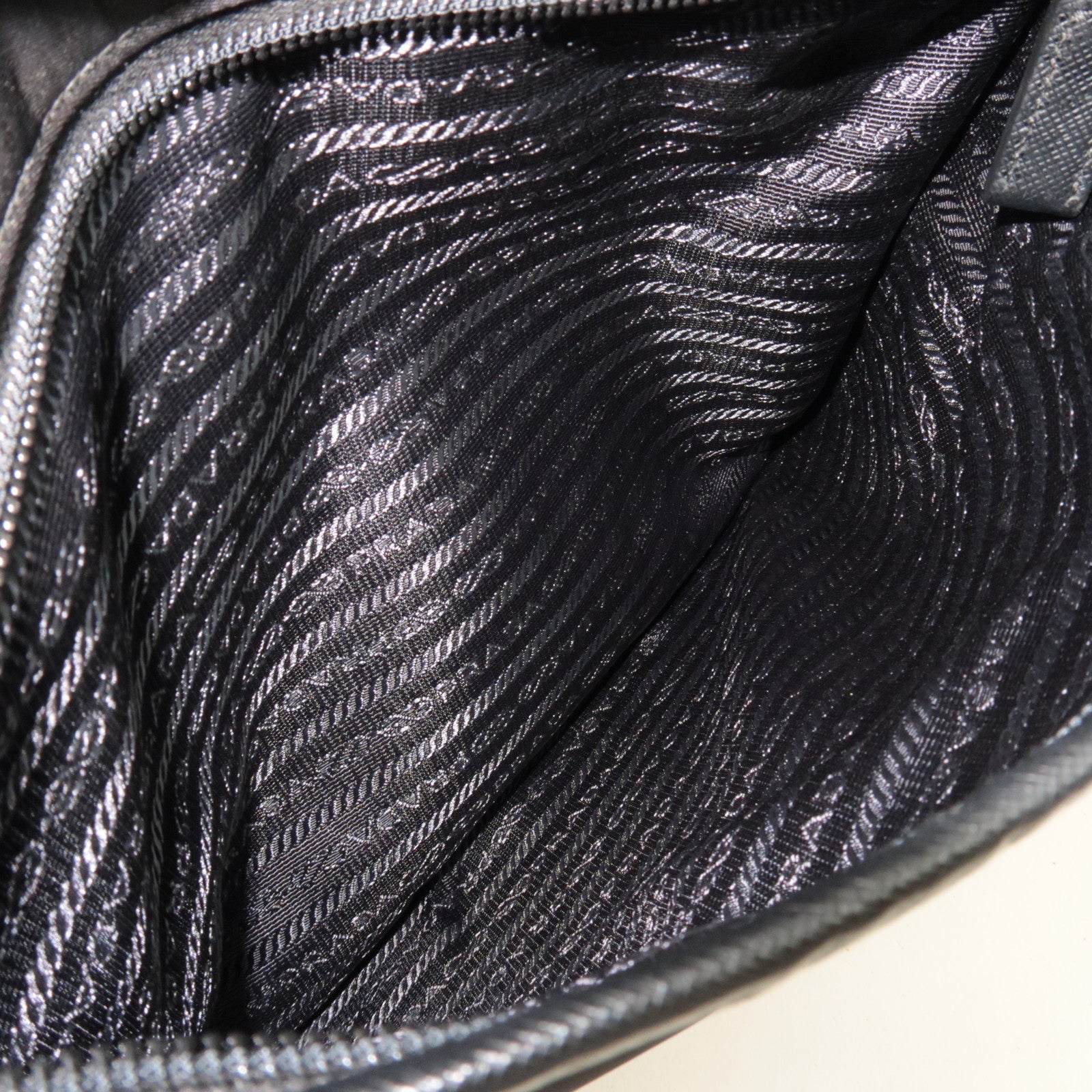 PRADA Shoulder Bag Nylon Leather Black