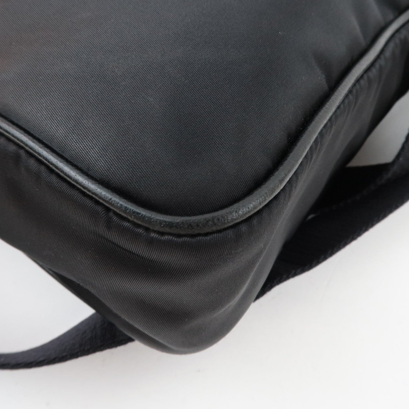 PRADA Shoulder Bag Nylon Leather Black