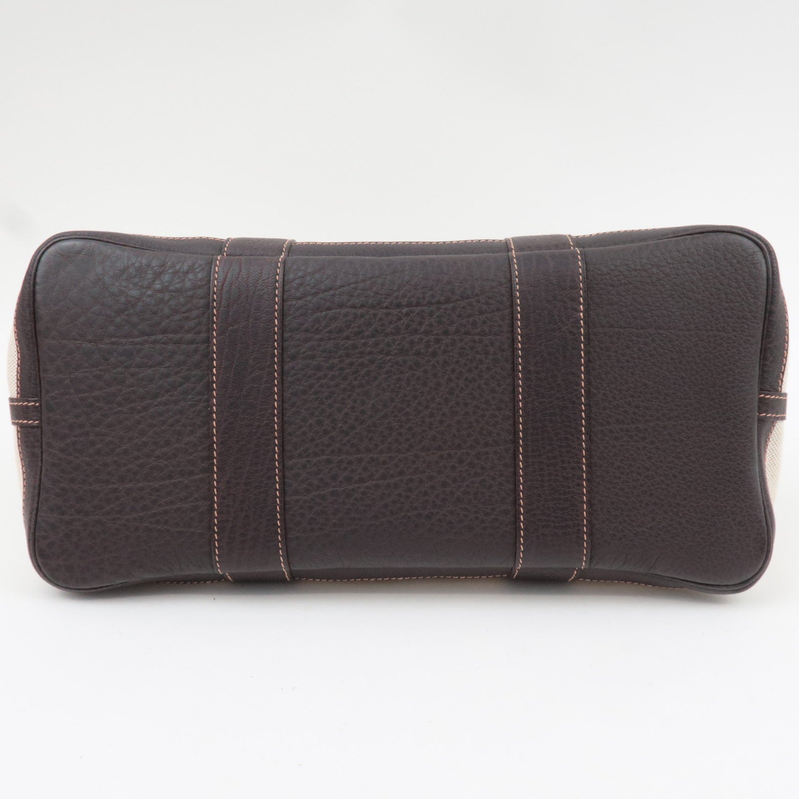 HERMES Garden Party PM Tote Bag □G Stamp (2003) Canvas Leather Natural Brown