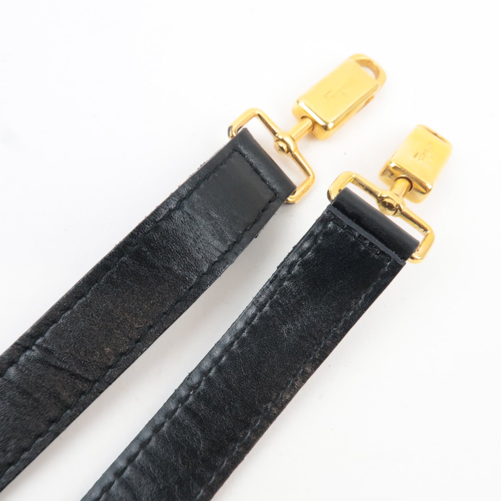 Ferragamo Gancini 2Way Handbag Leather Black Gold HDW *Strap