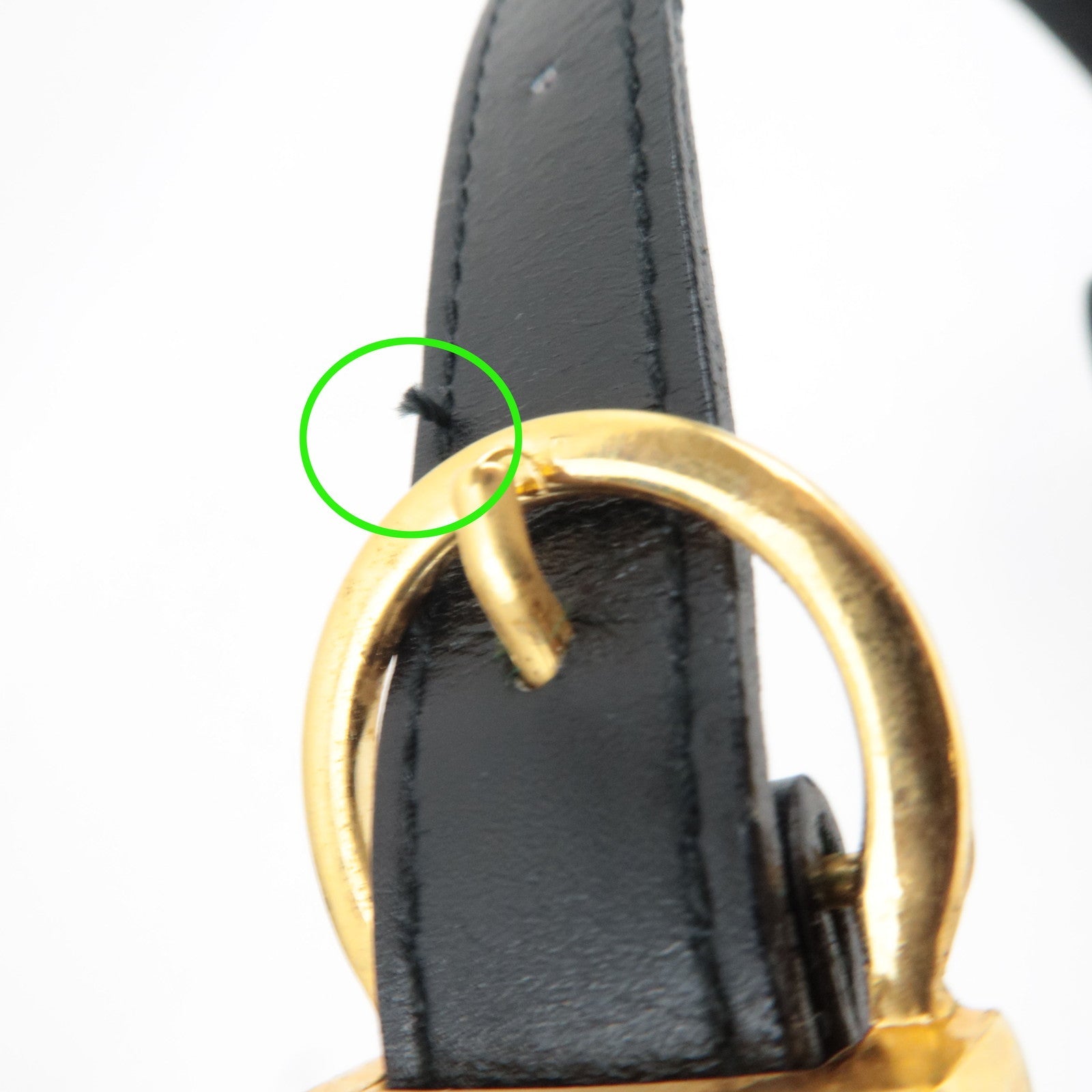 Ferragamo Gancini 2Way Handbag Leather Black Gold HDW *Strap