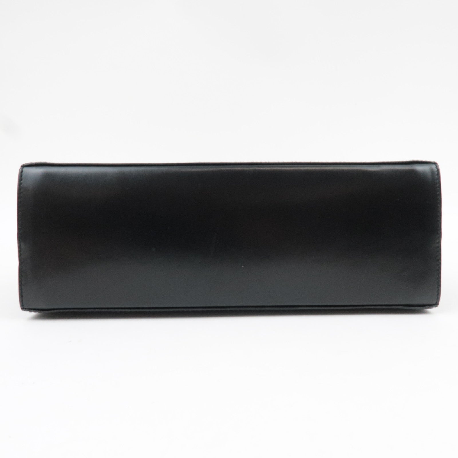 Ferragamo Gancini 2Way Handbag Leather Black Gold HDW *Strap