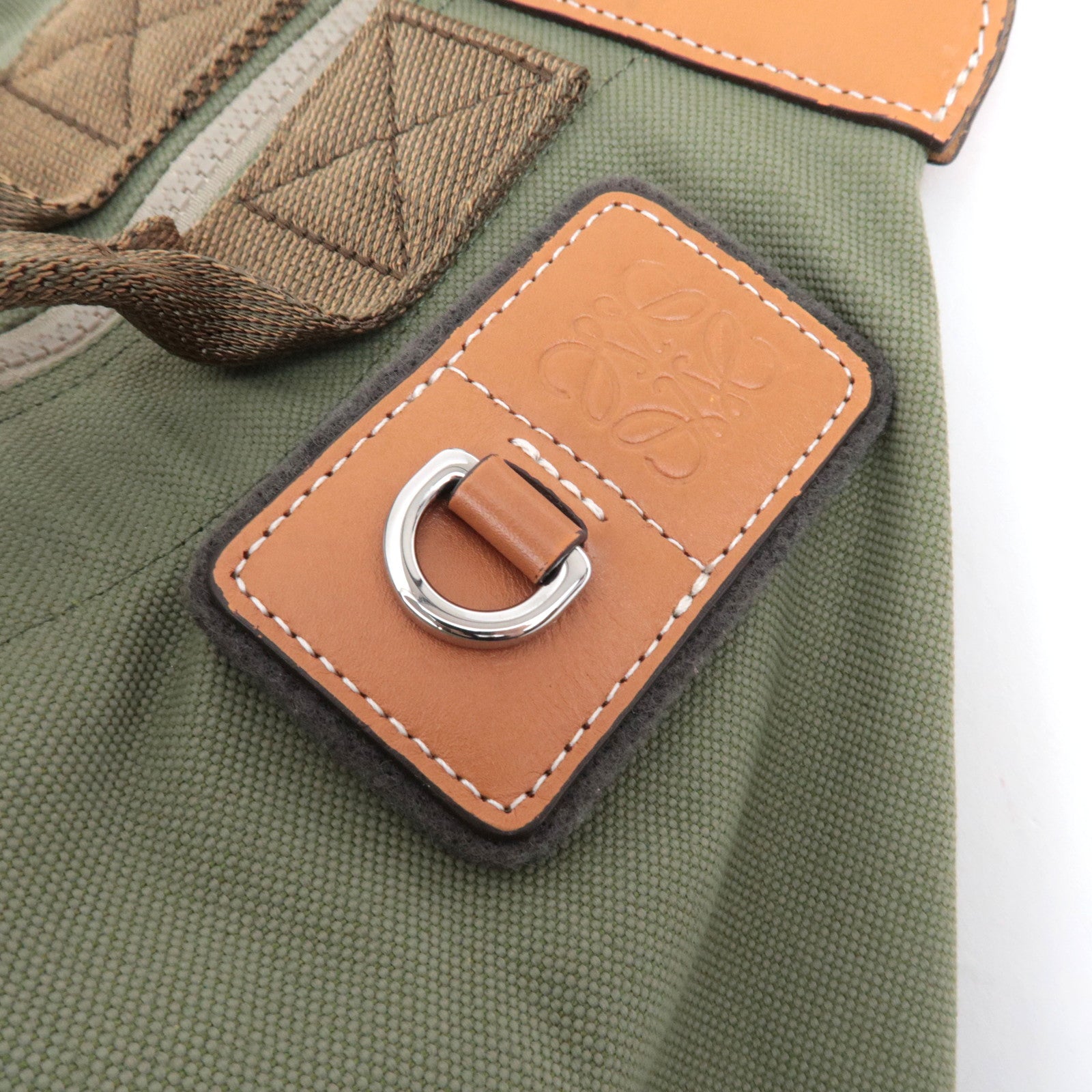 LOEWE Anagram Convertible Backpack Canvas Khaki