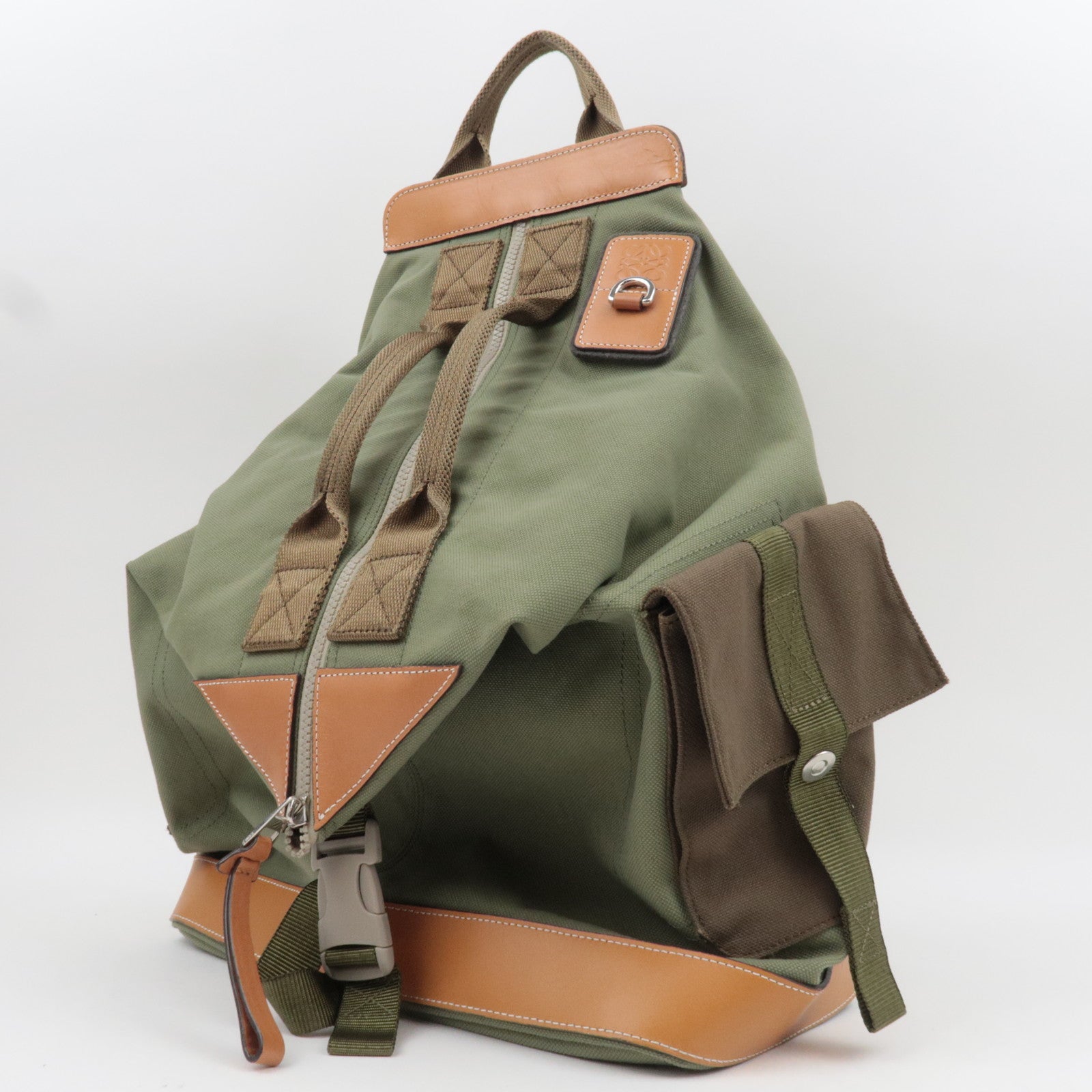 LOEWE Anagram Convertible Backpack Canvas Khaki