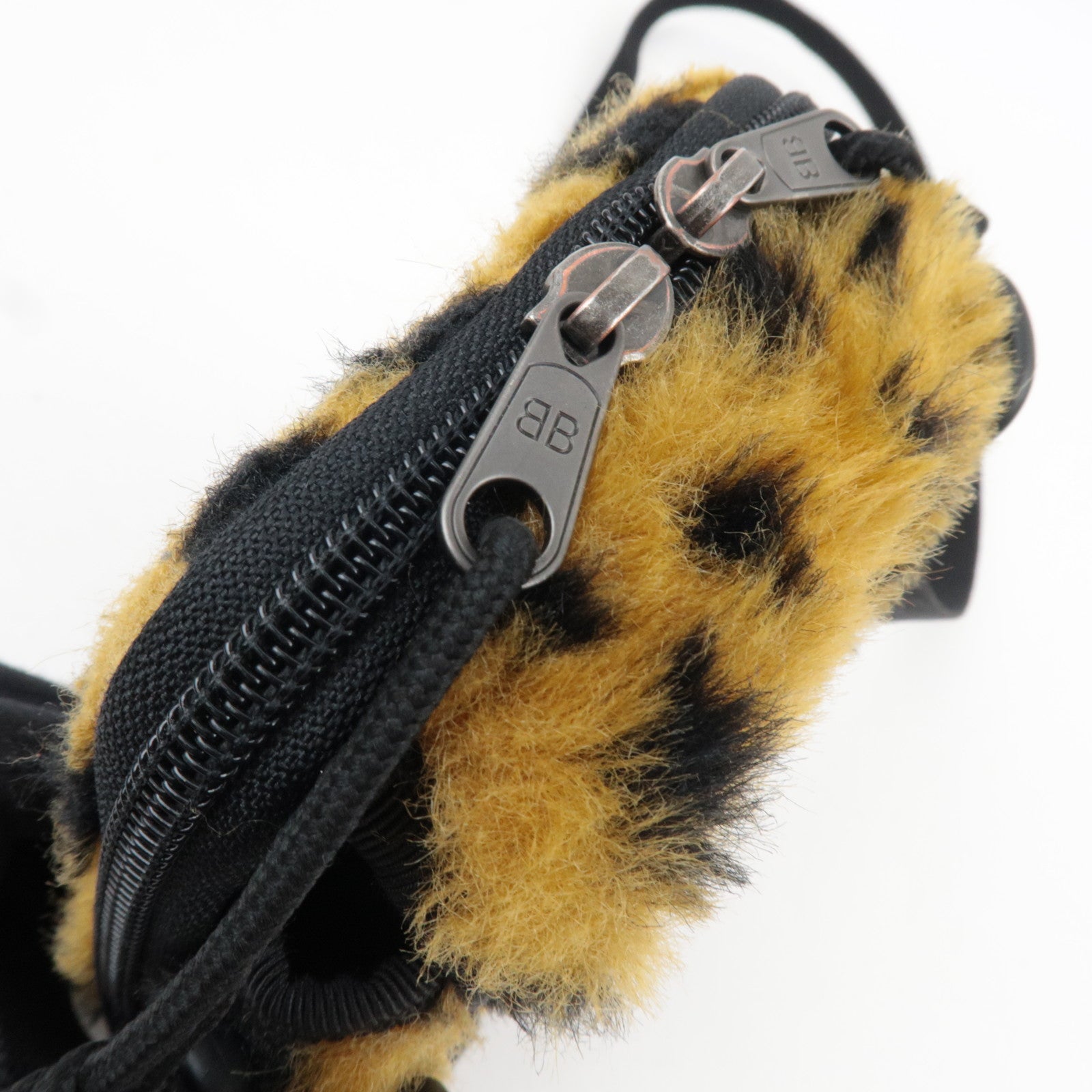 BALENCIAGA Explorer Leopard Shoulder Bag Fur Nylon 593329