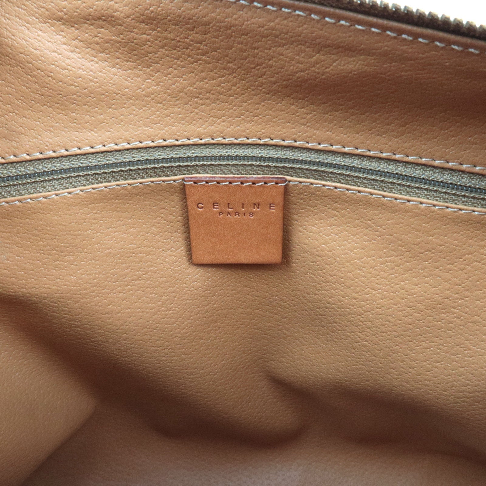 CELINE Macadam Handbag PVC Leather Brown