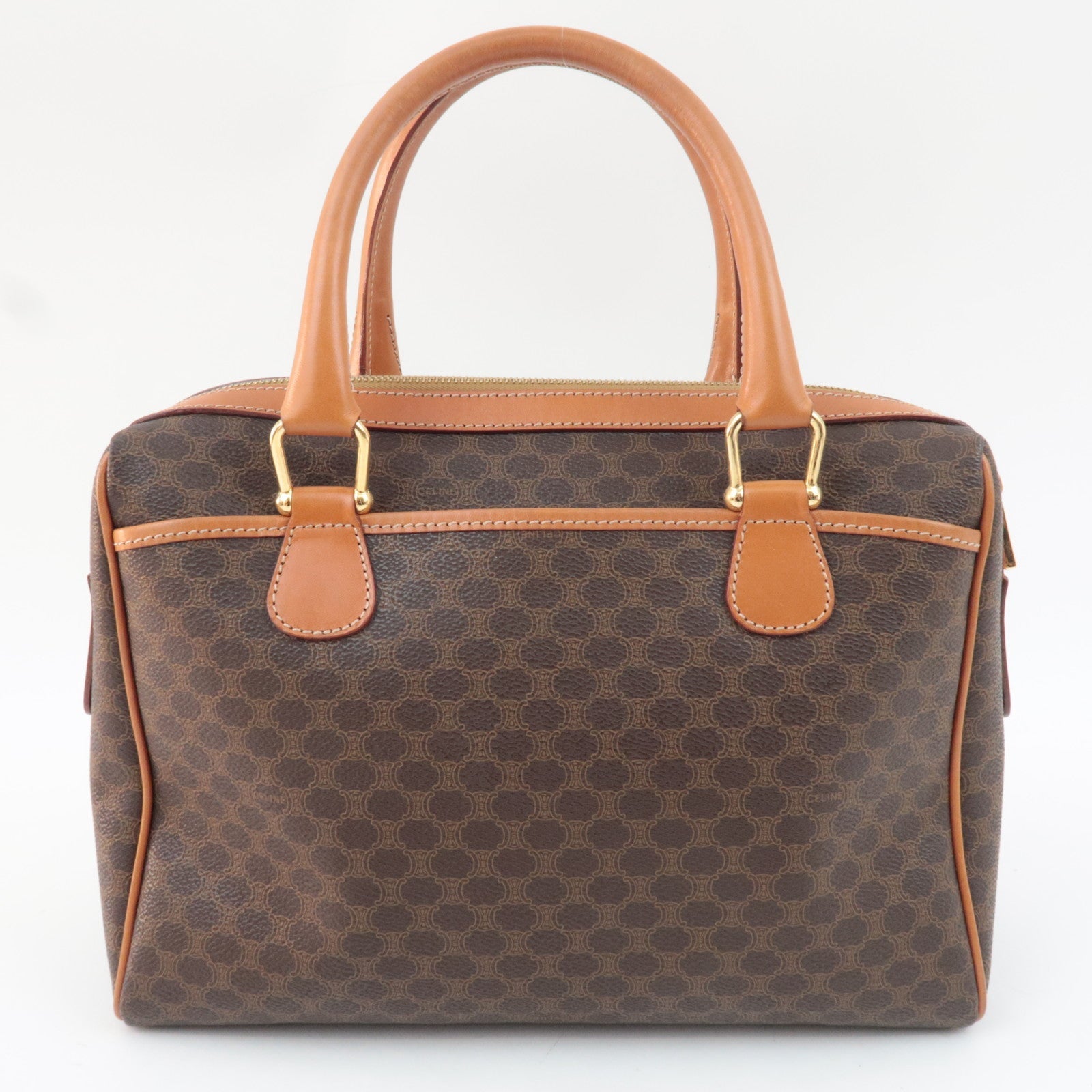 CELINE Macadam Handbag PVC Leather Brown