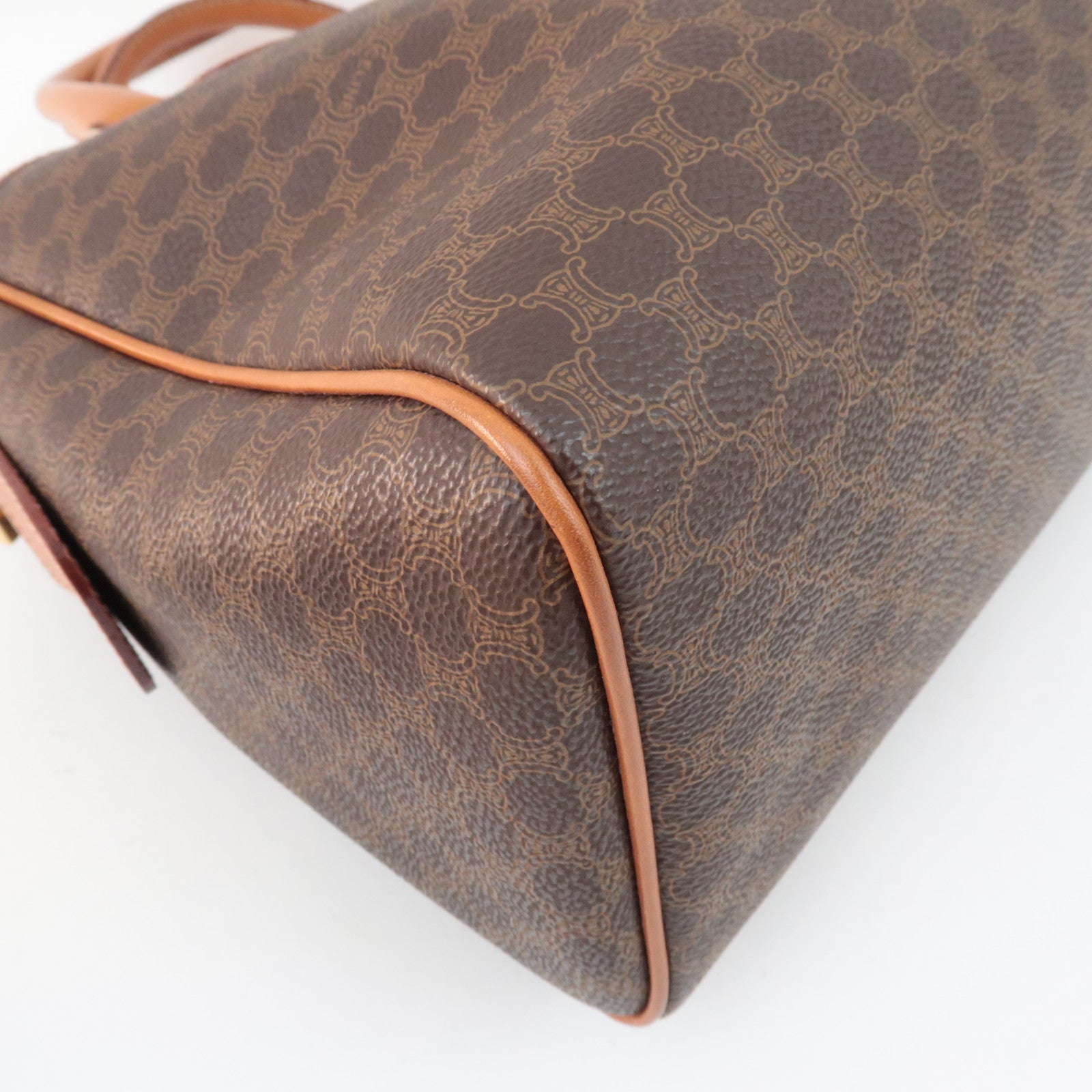 CELINE Macadam Handbag PVC Leather Brown