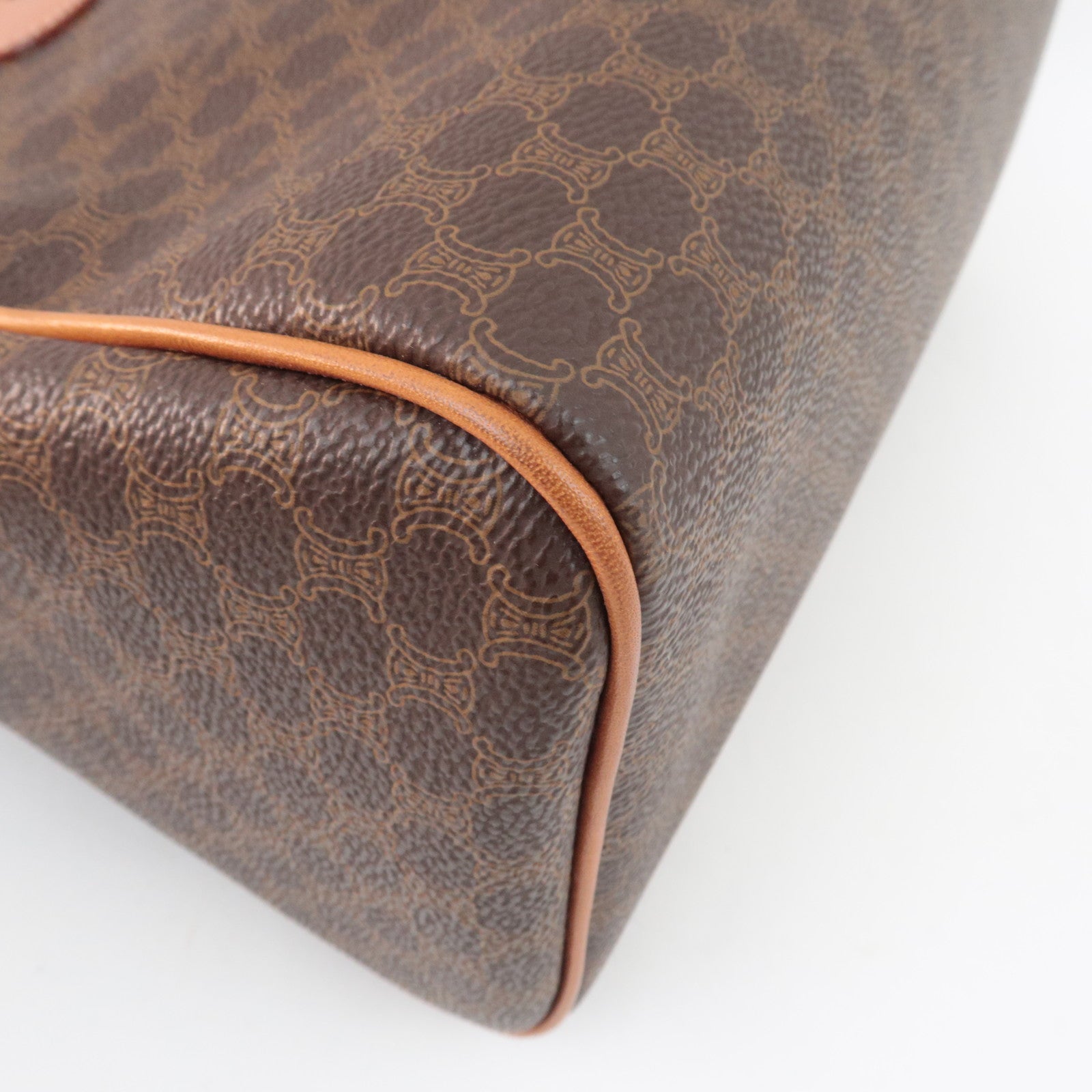 CELINE Macadam Handbag PVC Leather Brown