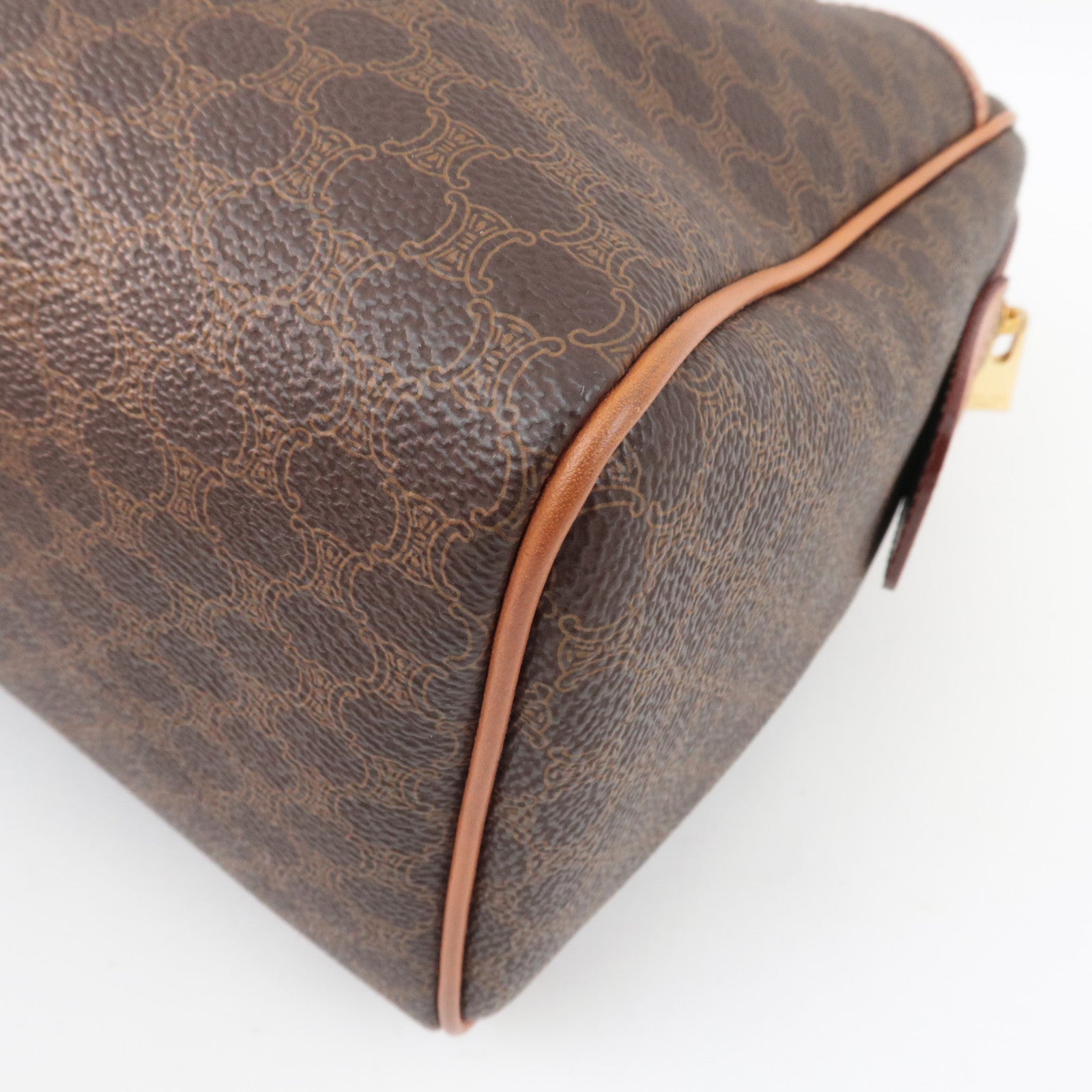 CELINE Macadam Handbag PVC Leather Brown