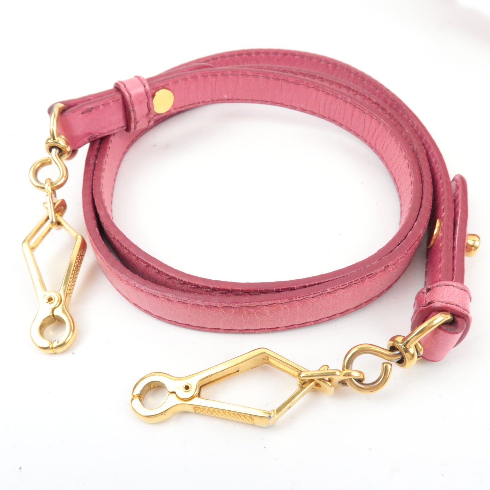 MIU MIU Matelasse 2Way Handbag Leather Pink *Strap, clochette, key