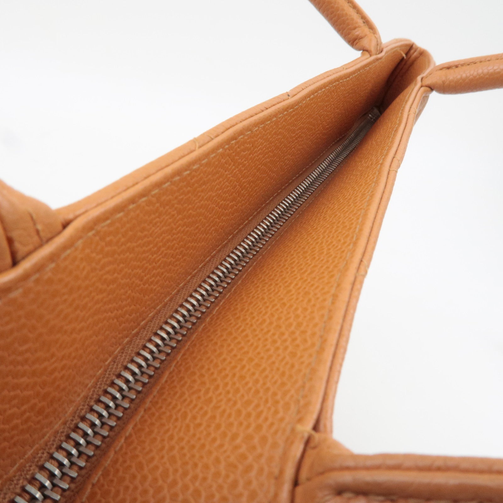 CHANEL Matelasse Medallion Tote Caviarskin Orange Silver HDW A01804 5571867 *G card