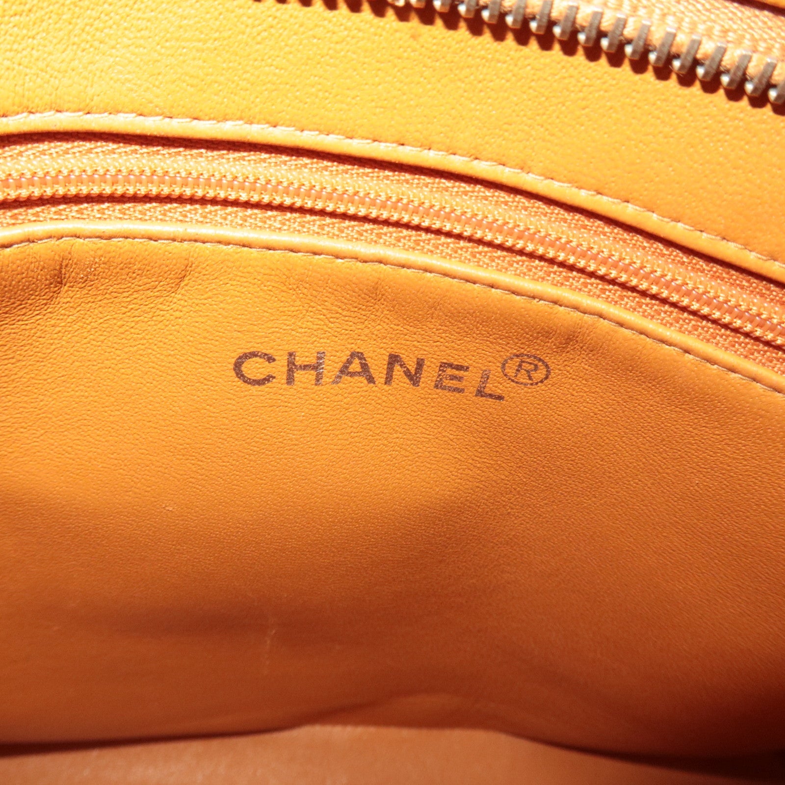 CHANEL Matelasse Medallion Tote Caviarskin Orange Silver HDW A01804 5571867 *G card