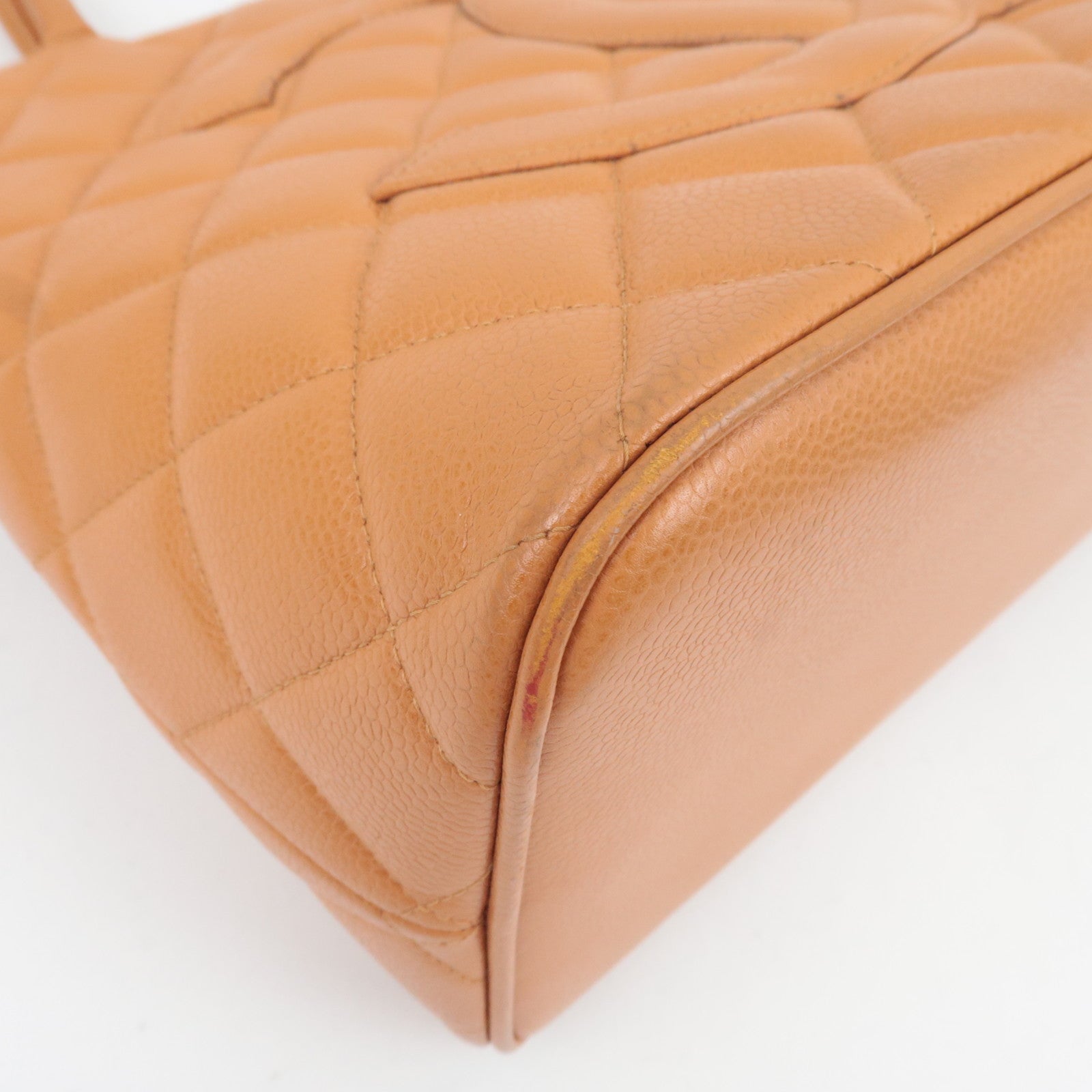 CHANEL Matelasse Medallion Tote Caviarskin Orange Silver HDW A01804 5571867 *G card