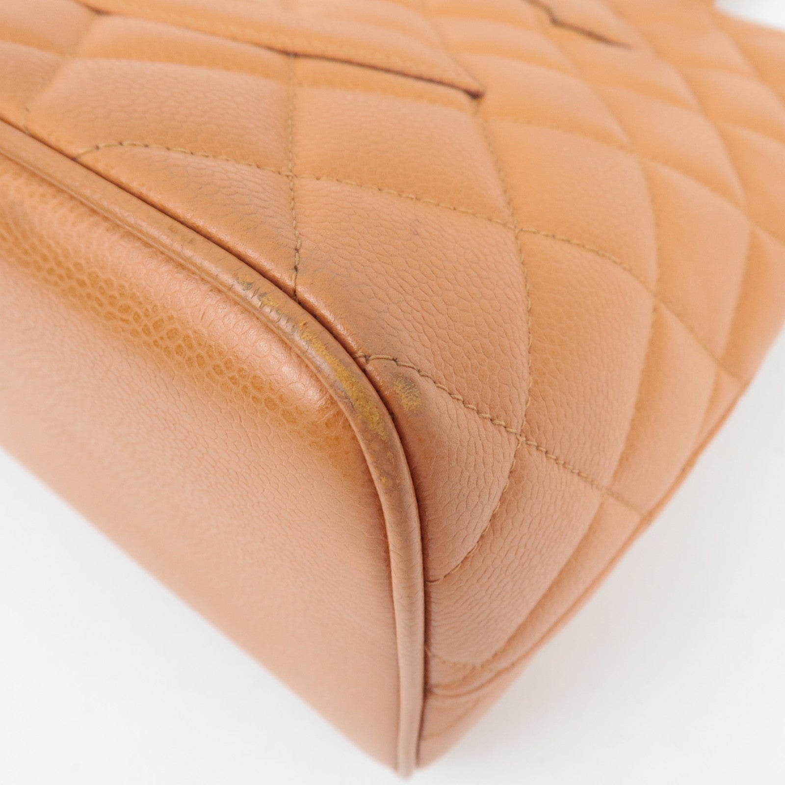 CHANEL Matelasse Medallion Tote Caviarskin Orange Silver HDW A01804 5571867 *G card