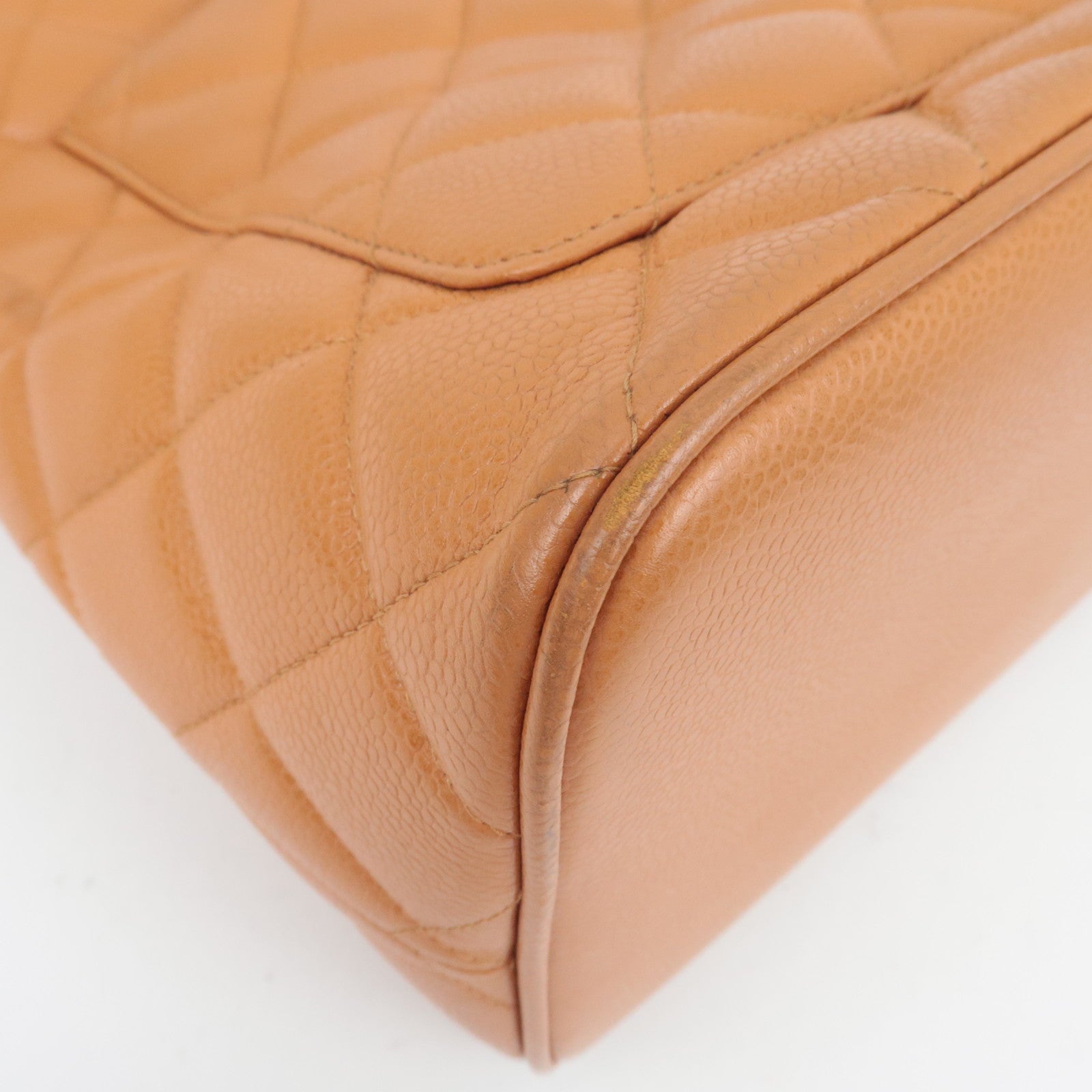 CHANEL Matelasse Medallion Tote Caviarskin Orange Silver HDW A01804 5571867 *G card