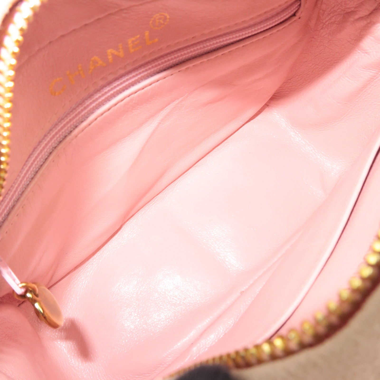 CHANEL Matelasse Fringe Chain Shoulder Bag Suede Pink Gold HDW