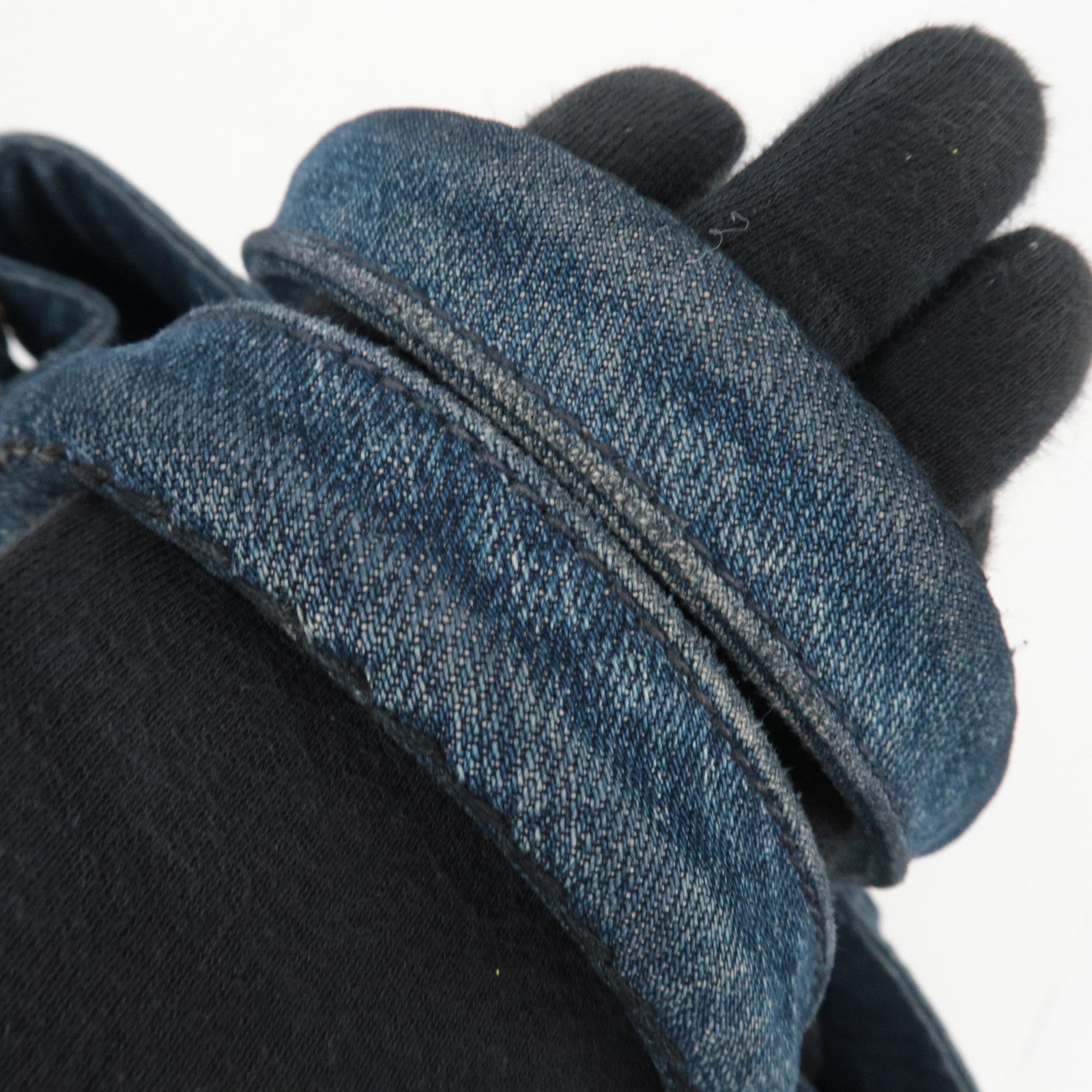 PRADA Canapa Tote Bag Denim Navy B1877B *G card