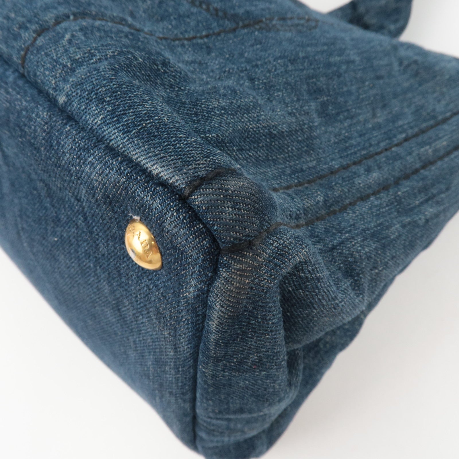 PRADA Canapa Tote Bag Denim Navy B1877B *G card