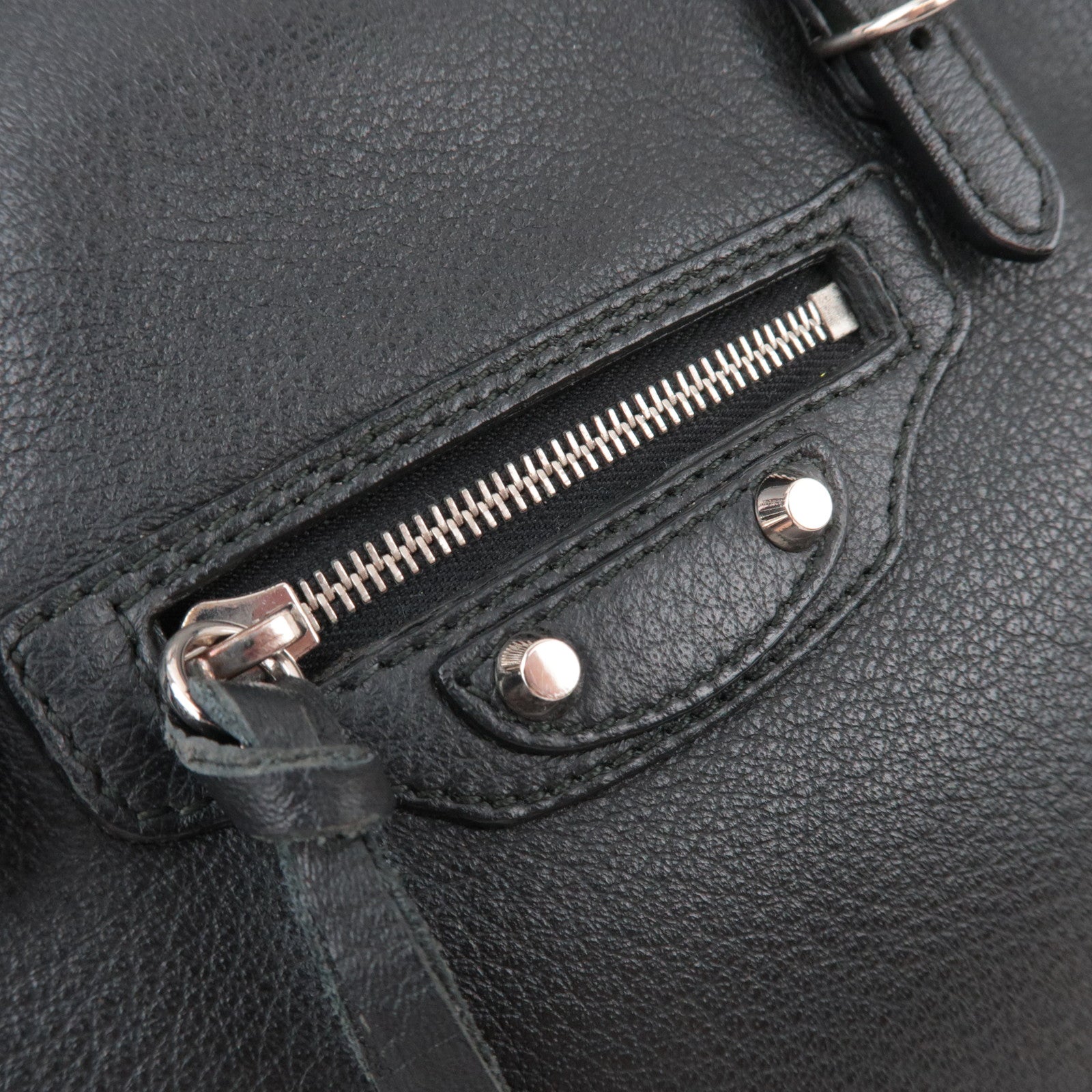 BALENCIAGA Paper A6 Zip-Around 2Way Bag Leather Black Neon Yellow 370926 *Strap