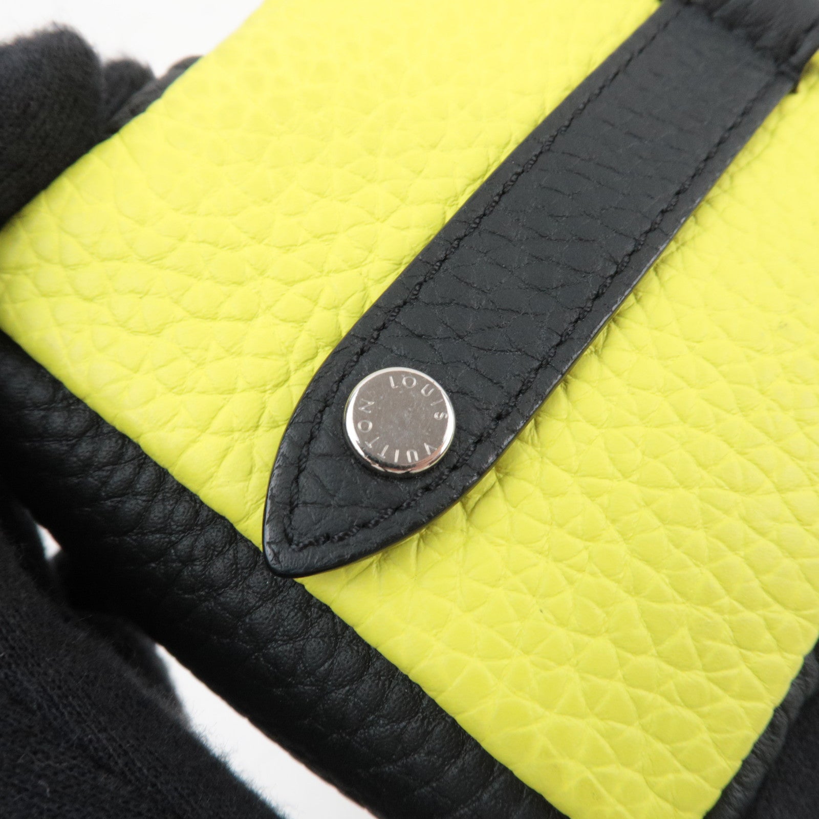 Louis Vuitton Square Pouch Color Blocks Taurillon Leather Gray M00739 CX0222