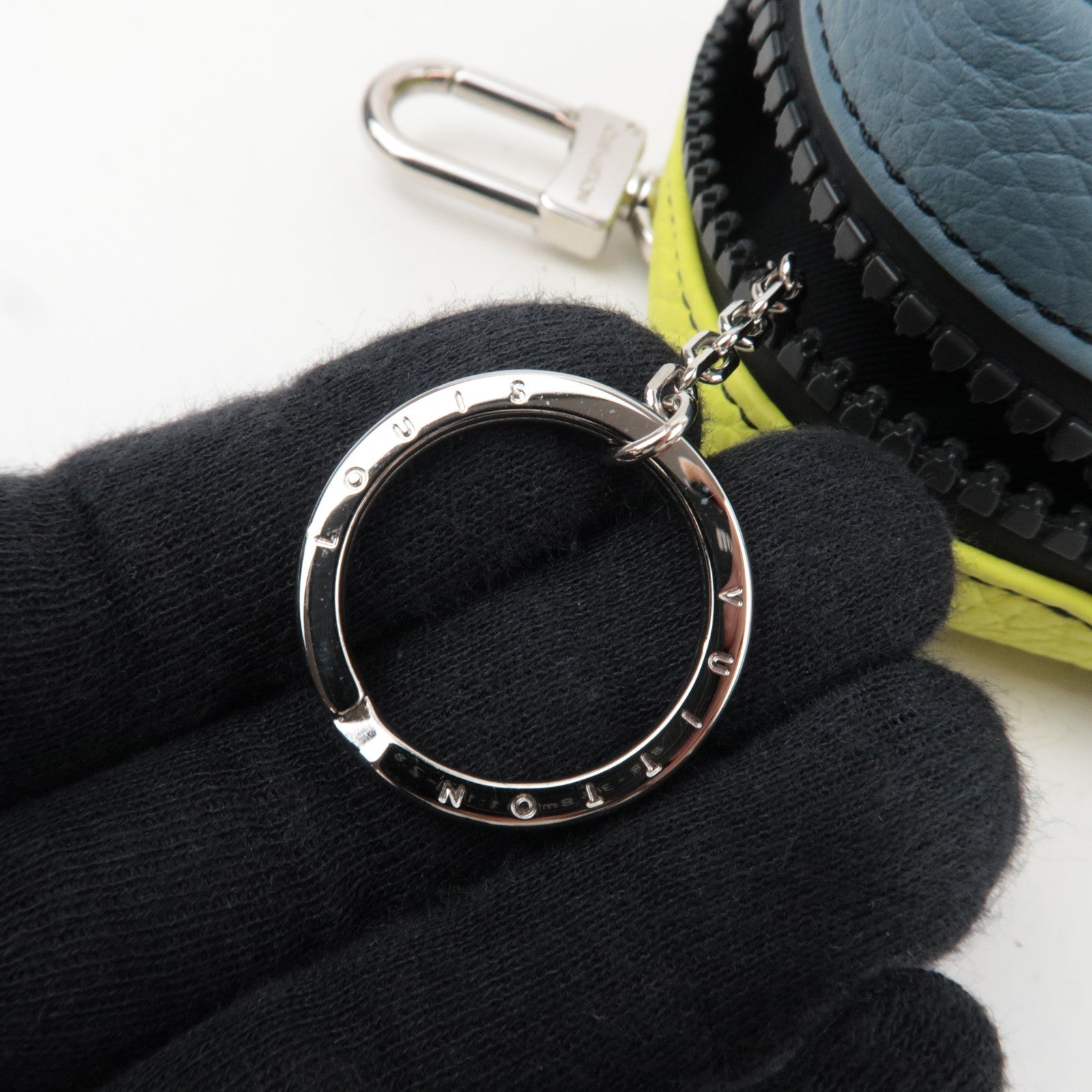 Louis Vuitton Square Pouch Color Blocks Taurillon Leather Gray M00739 CX0222