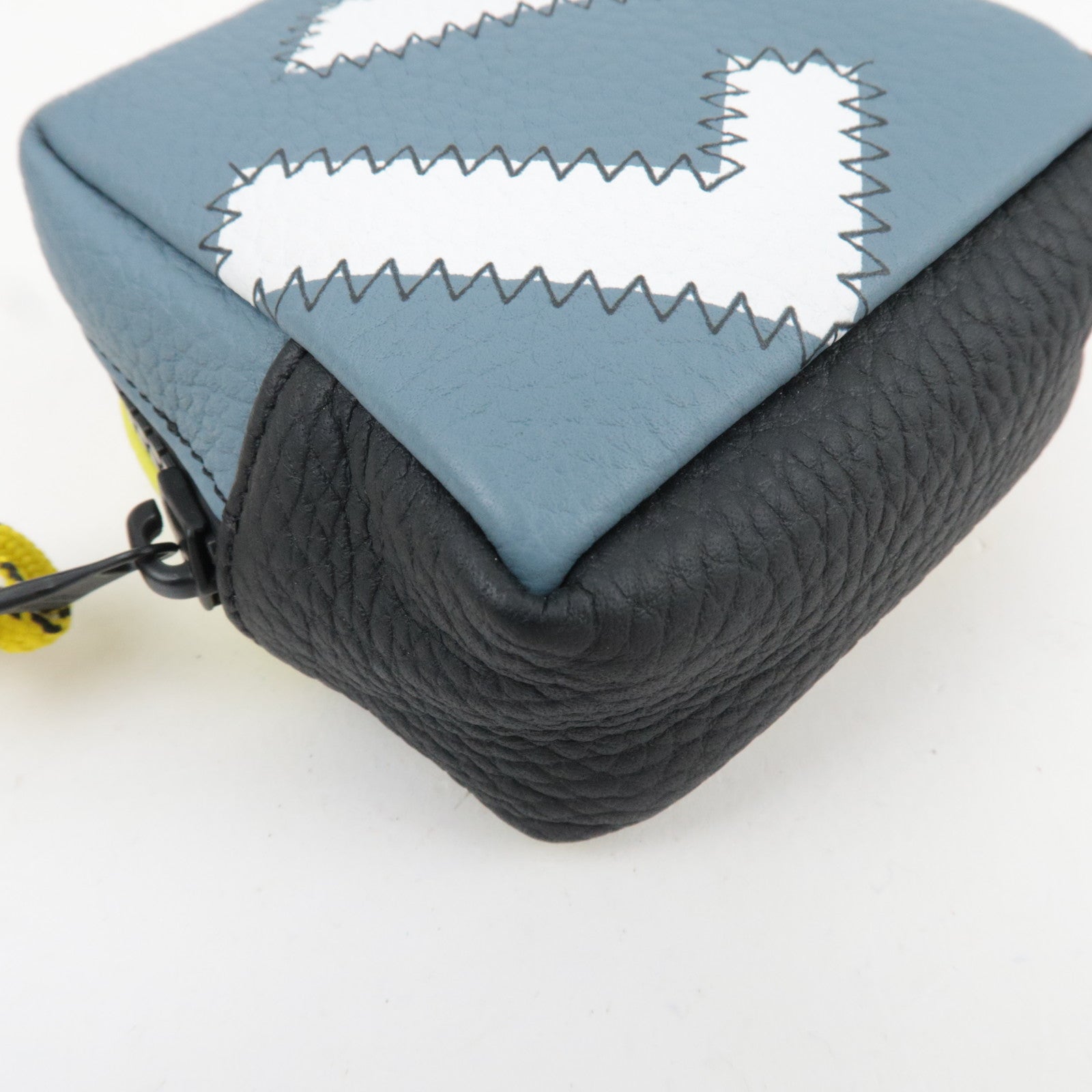 Louis Vuitton Square Pouch Color Blocks Taurillon Leather Gray M00739 CX0222