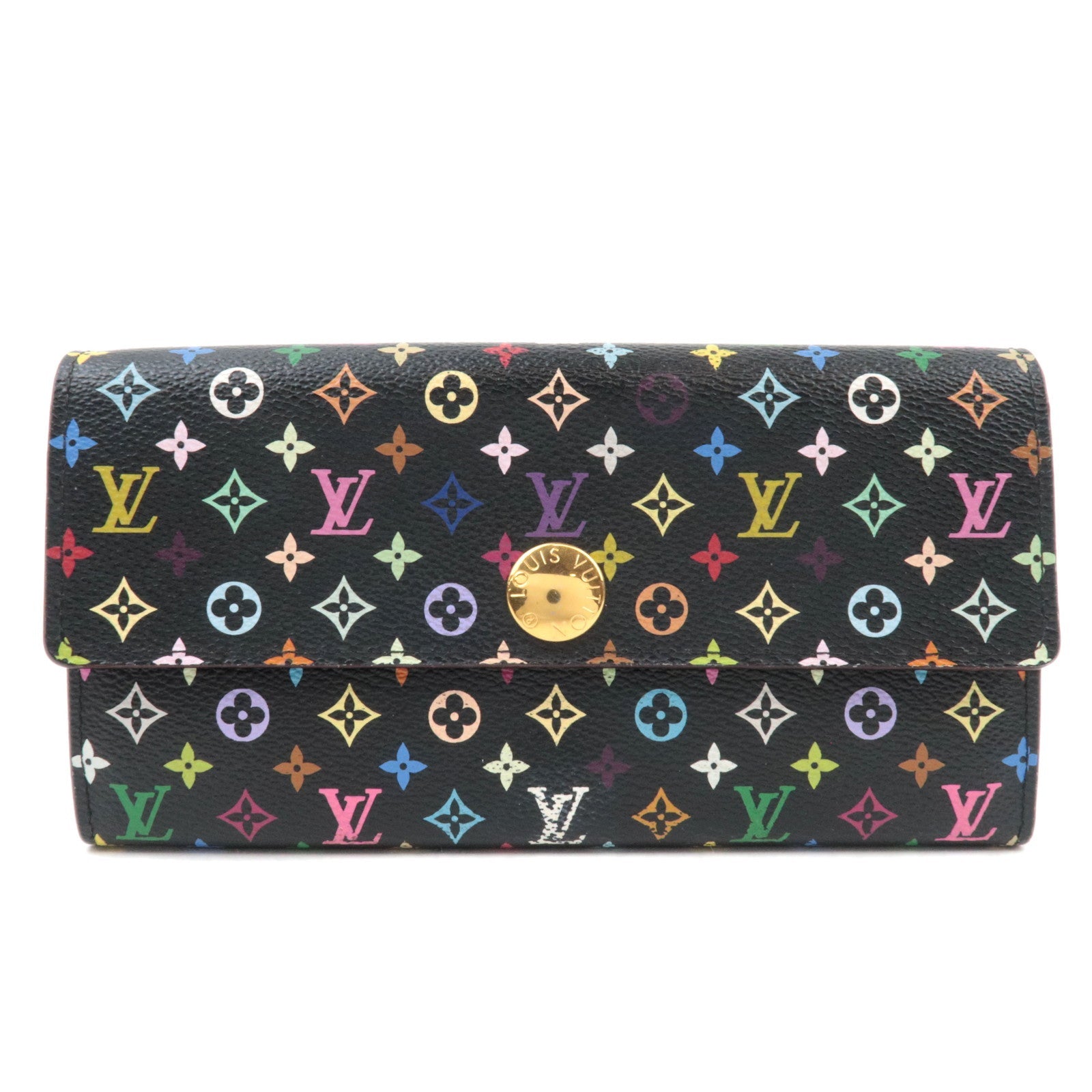 Louis Vuitton Monogram Multicolor Portefeuille Sarah Long Wallet Noir Grenade M93533 CA4122 82160