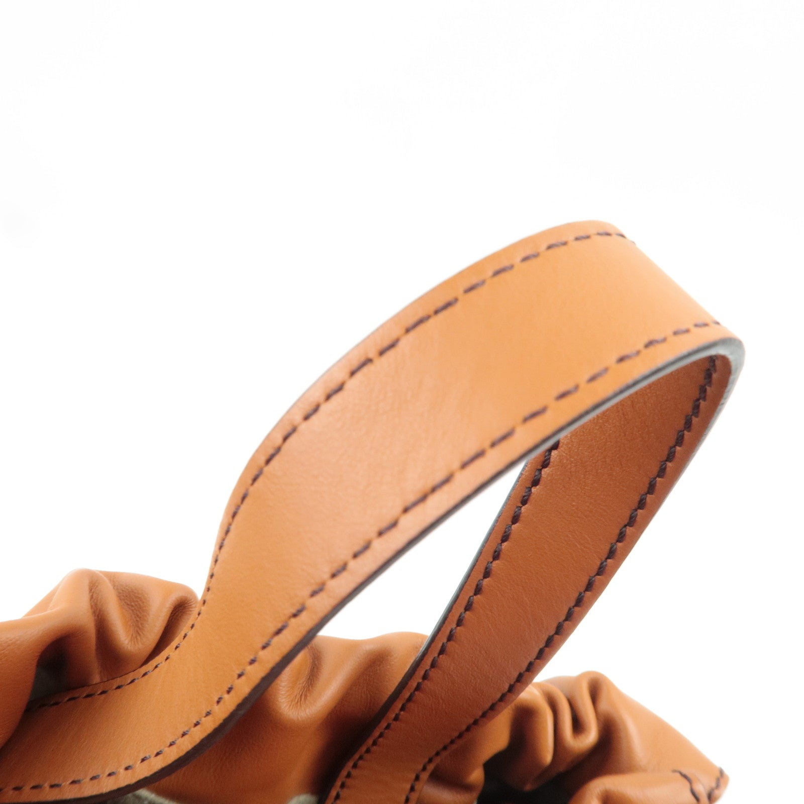 FENDI Logo Backpack Leather Brown 7VZ057