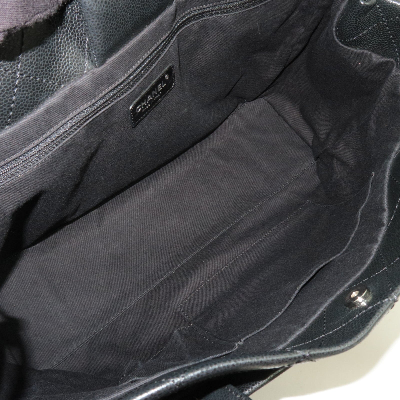 CHANEL Big Coco Mark Tote Bag Caviarskin Black 12959435 *G card, Dust bag, Pouch