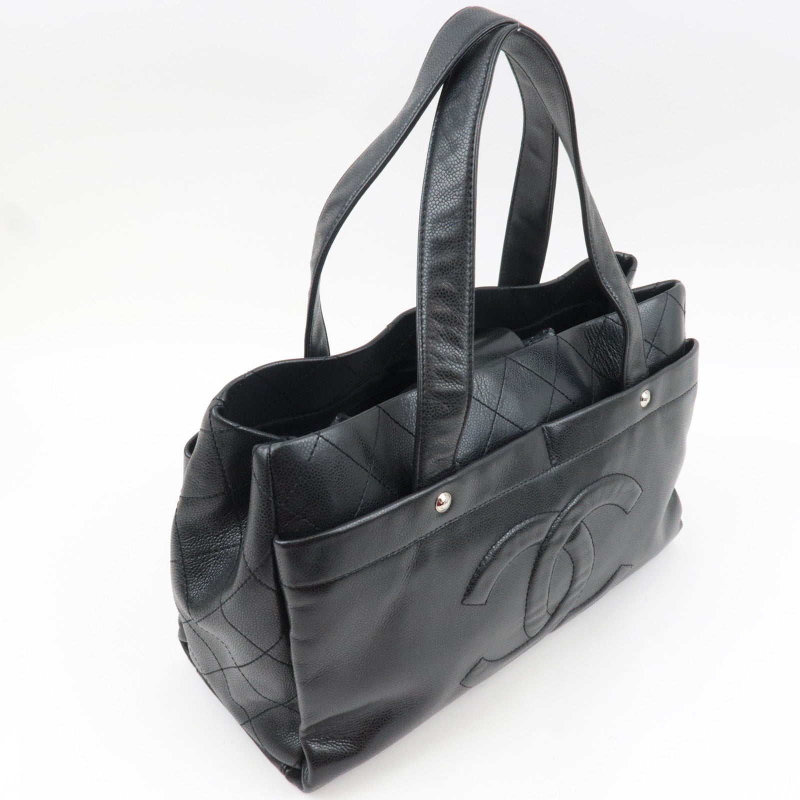 CHANEL Big Coco Mark Tote Bag Caviarskin Black 12959435 *G card, Dust bag, Pouch